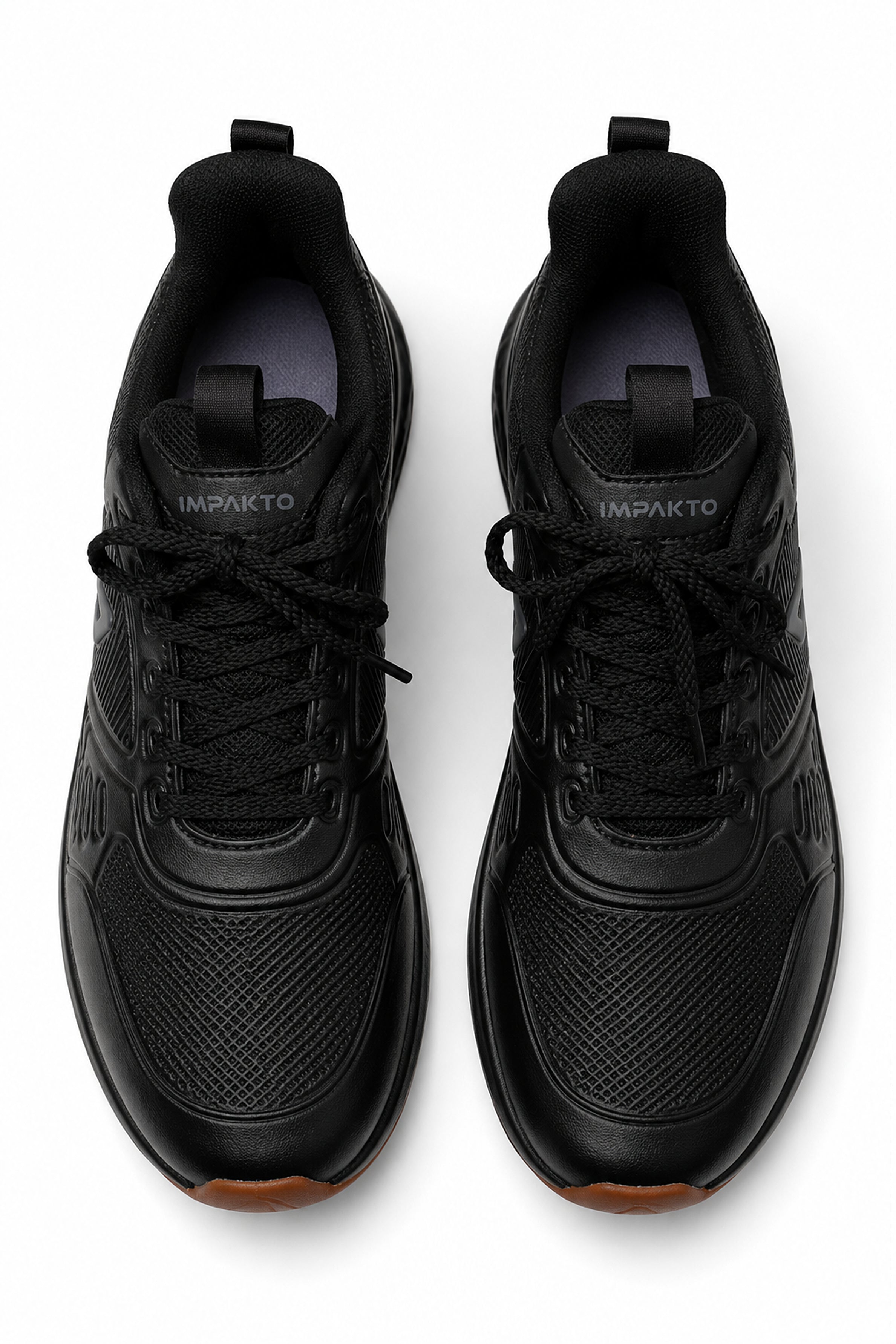 IMPAKTO Men's Black Sports Shoes