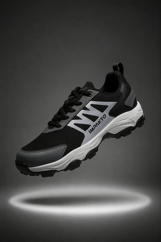 IMPAKTO Men's Black Sports Shoes