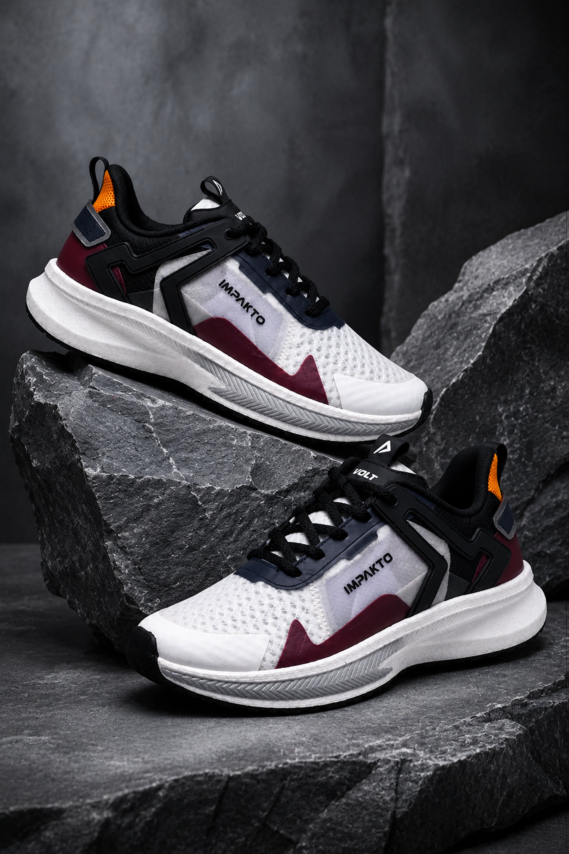 IMPAKTO Men's Cherry Wine Sports Shoes