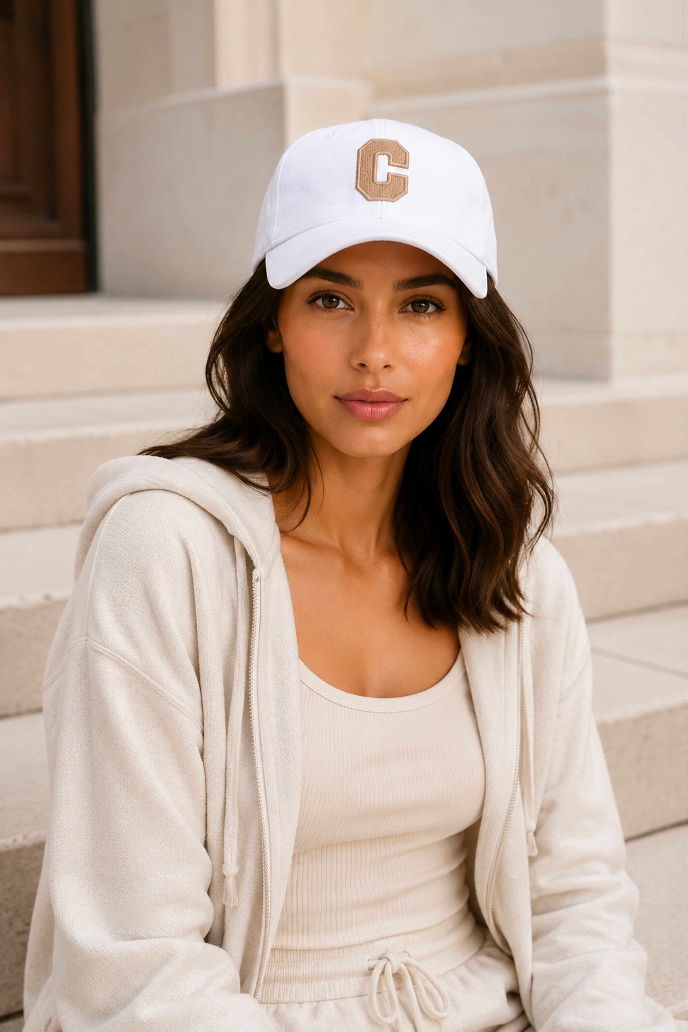 HUSTLE Unisex White Cap