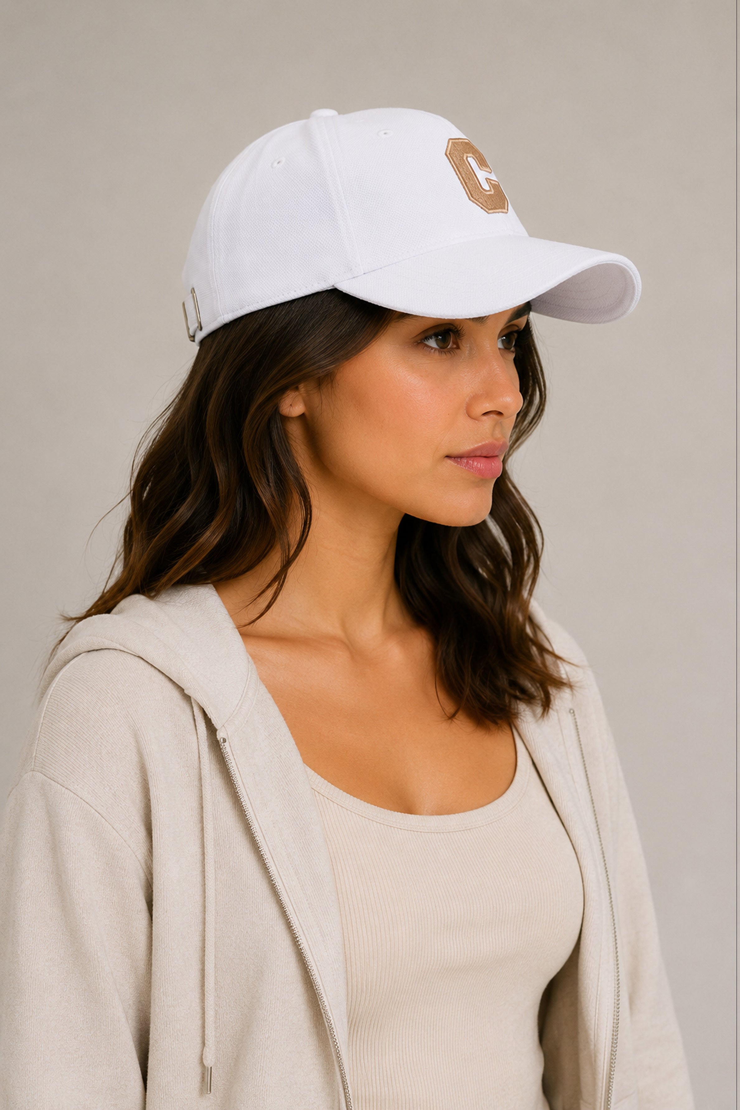 HUSTLE Unisex White Cap