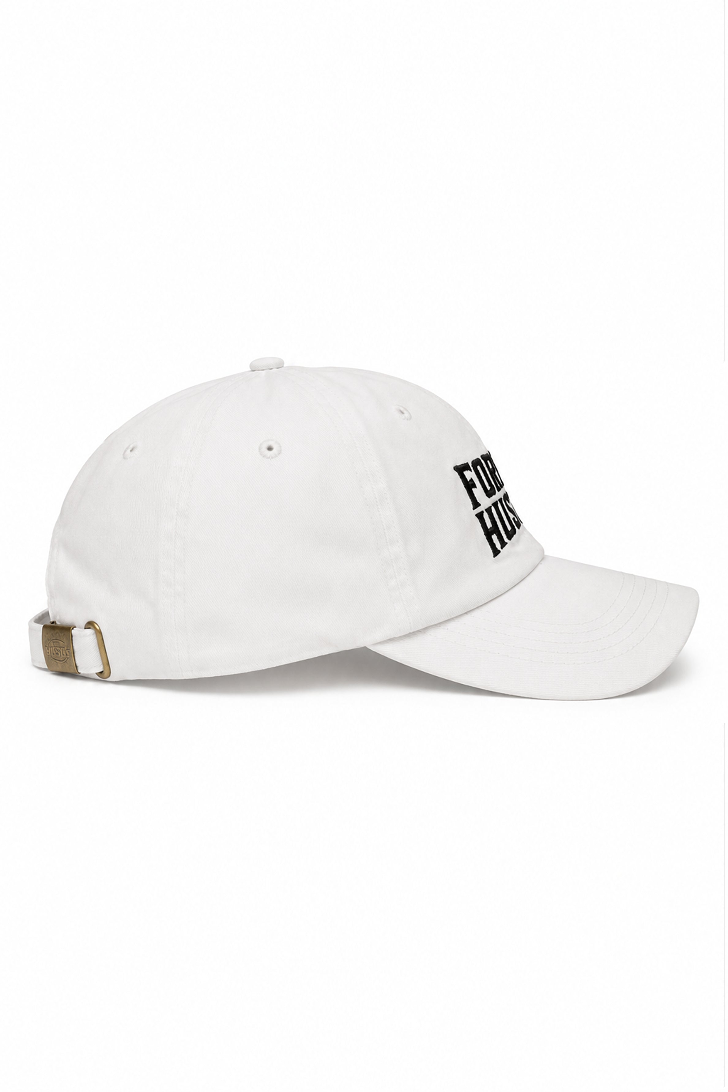 HUSTLE Unisex White Cap