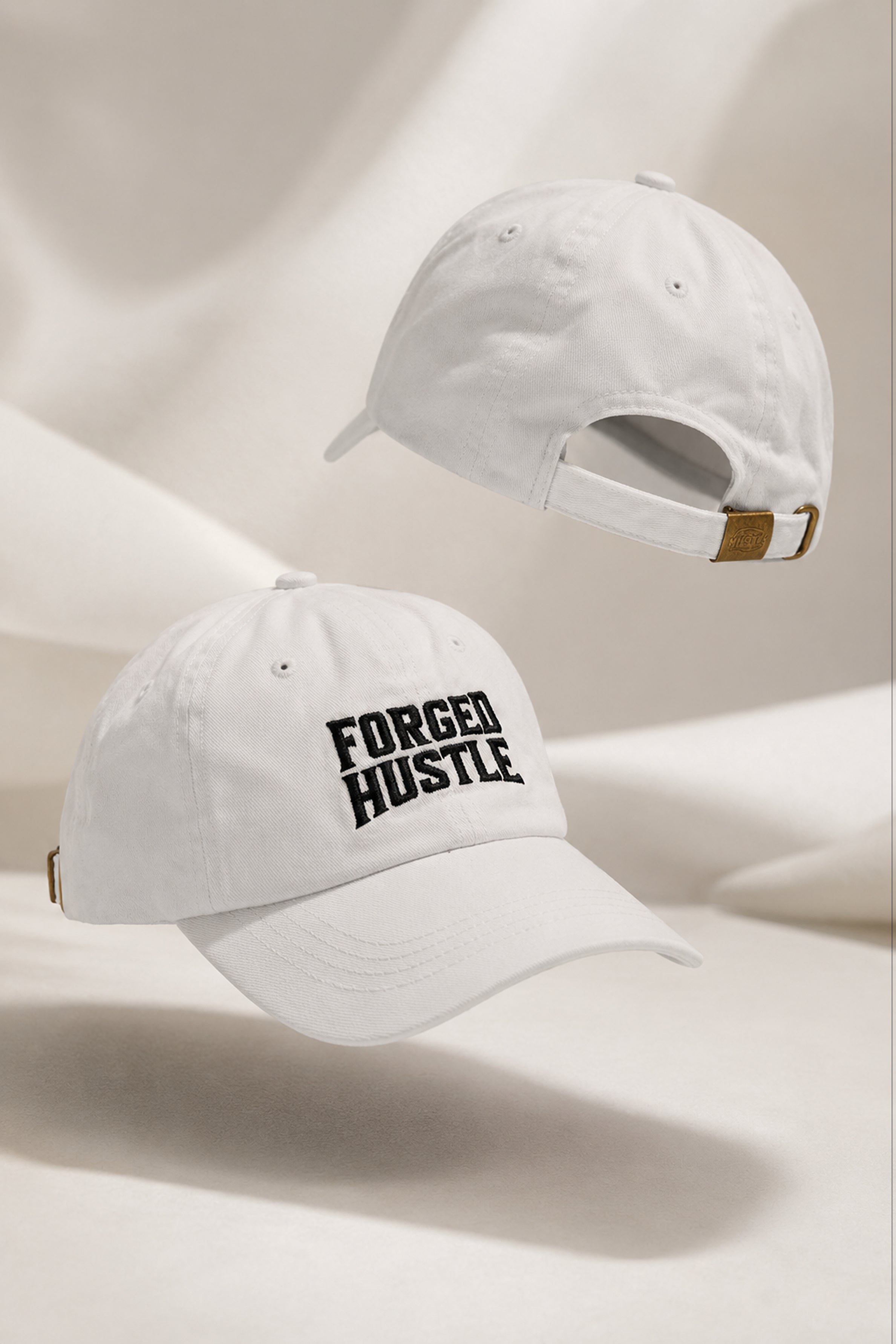 HUSTLE Unisex White Cap