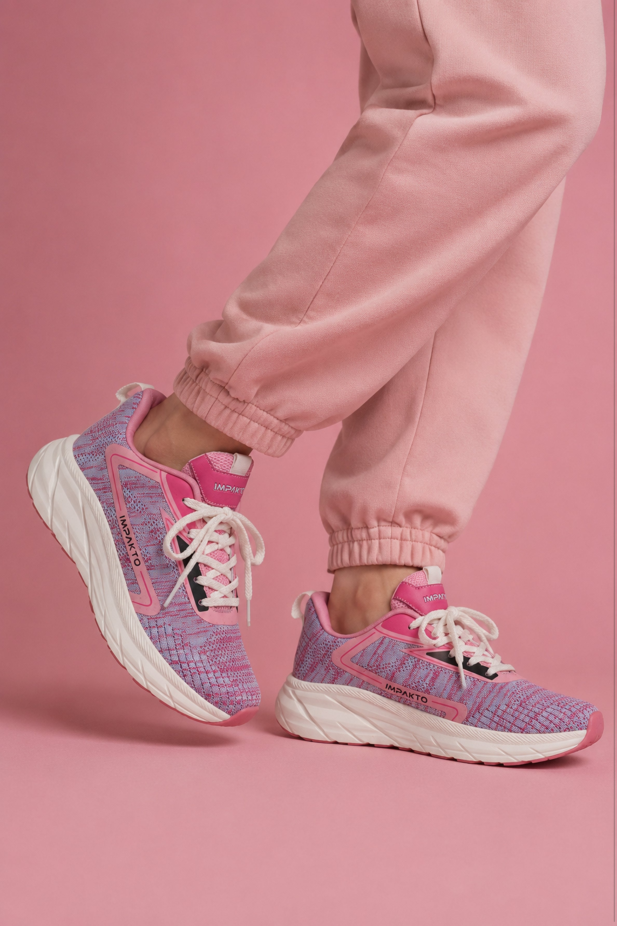 IMPAKTO Women's Pink Sports Shoes