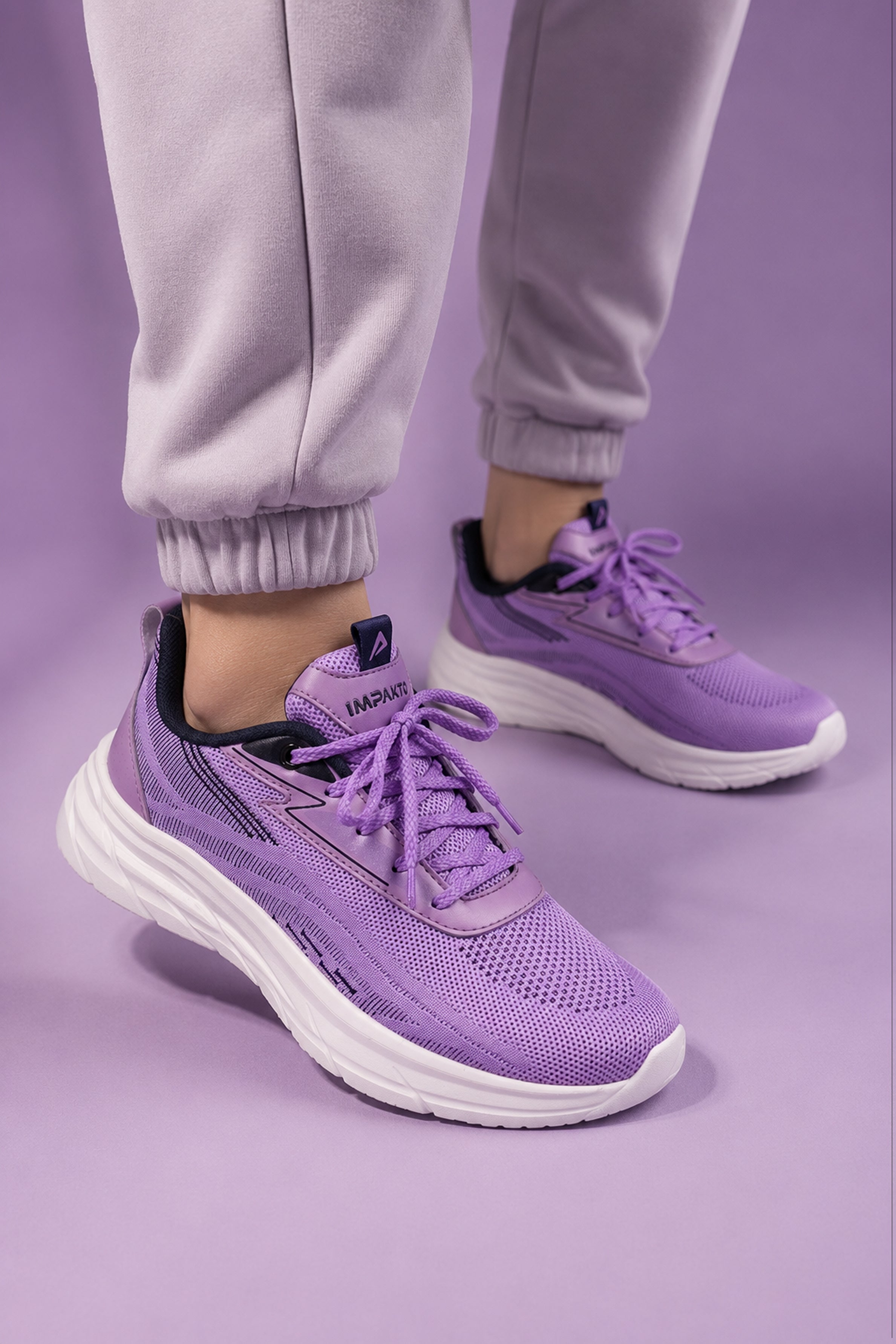IMPAKTO Women's Purple Sports Shoes