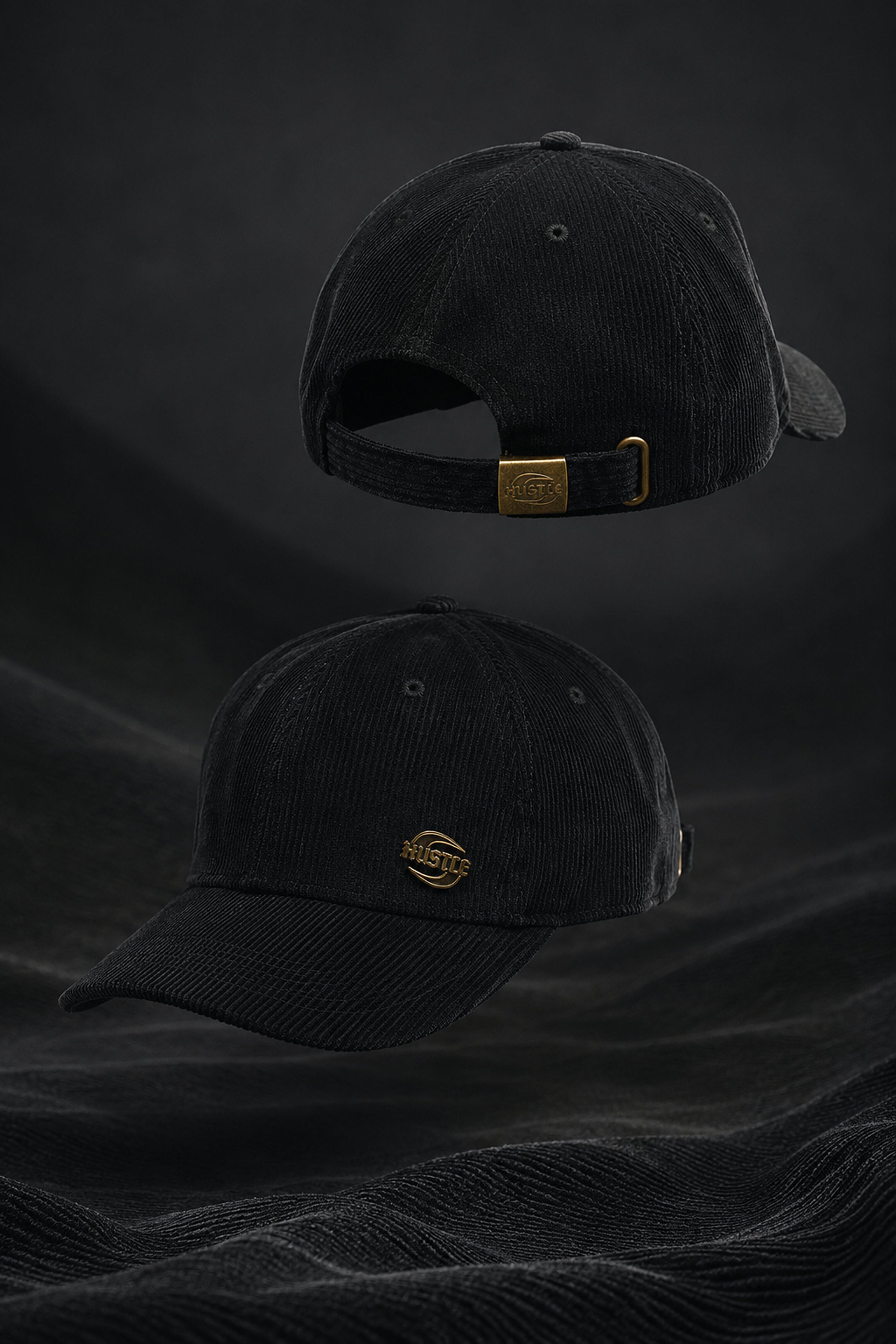 HUSTLE Unisex Black Cap
