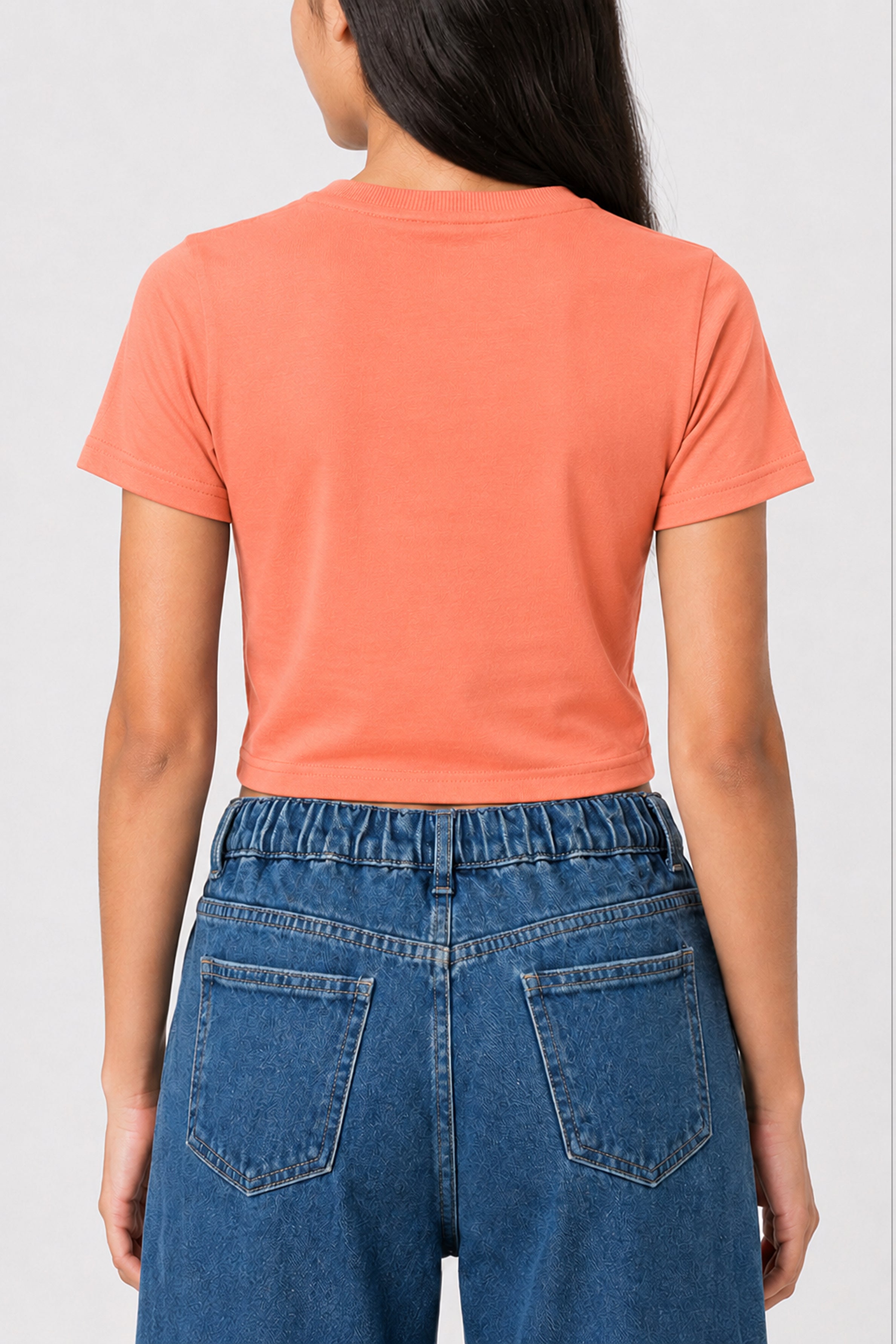 MISS MODANO Kids' Peach Crew Neck T-Shirt