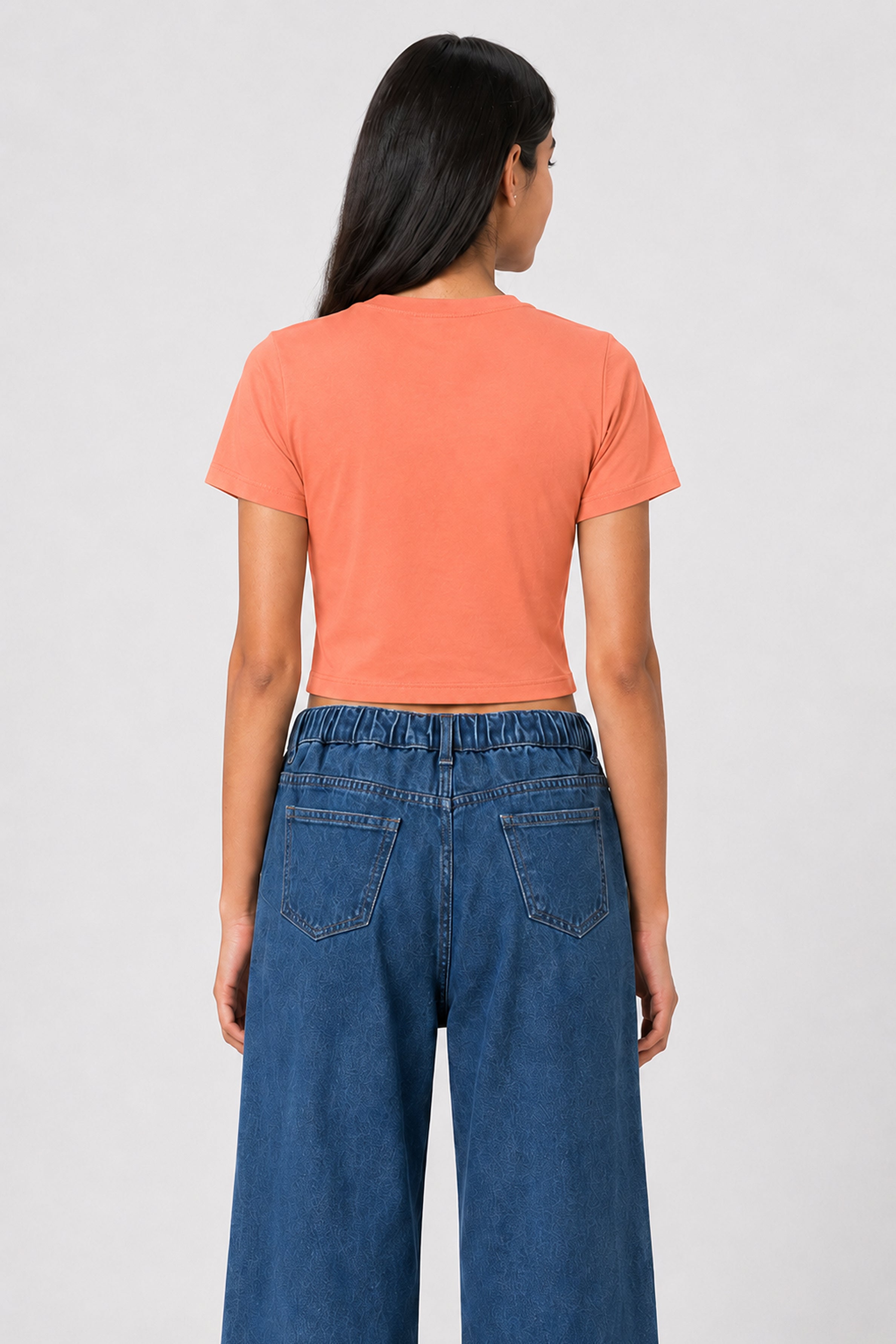 MISS MODANO Kids' Peach Crew Neck T-Shirt