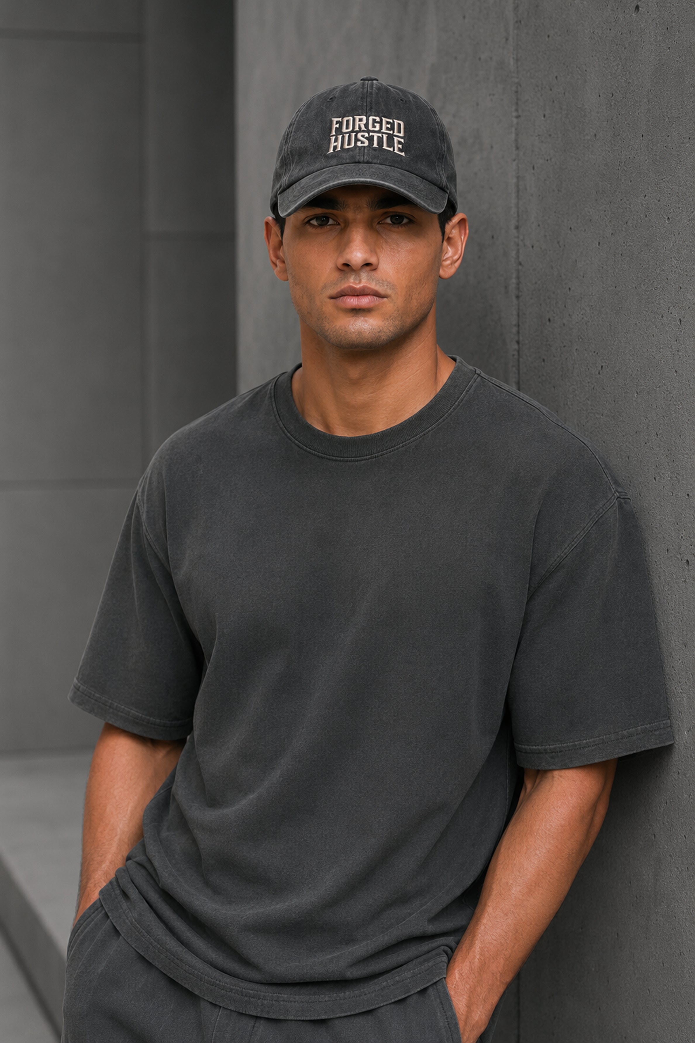 HUSTLE Unisex Dark Gray Cap