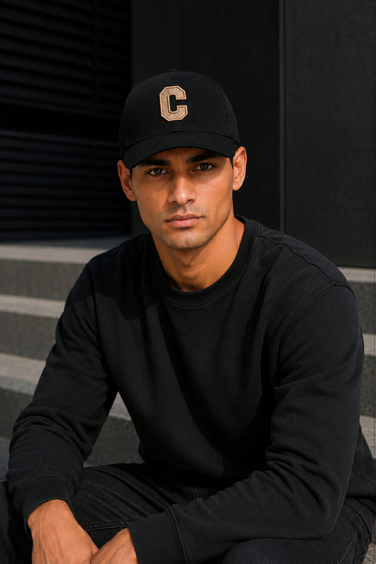 HUSTLE Unisex Black Cap