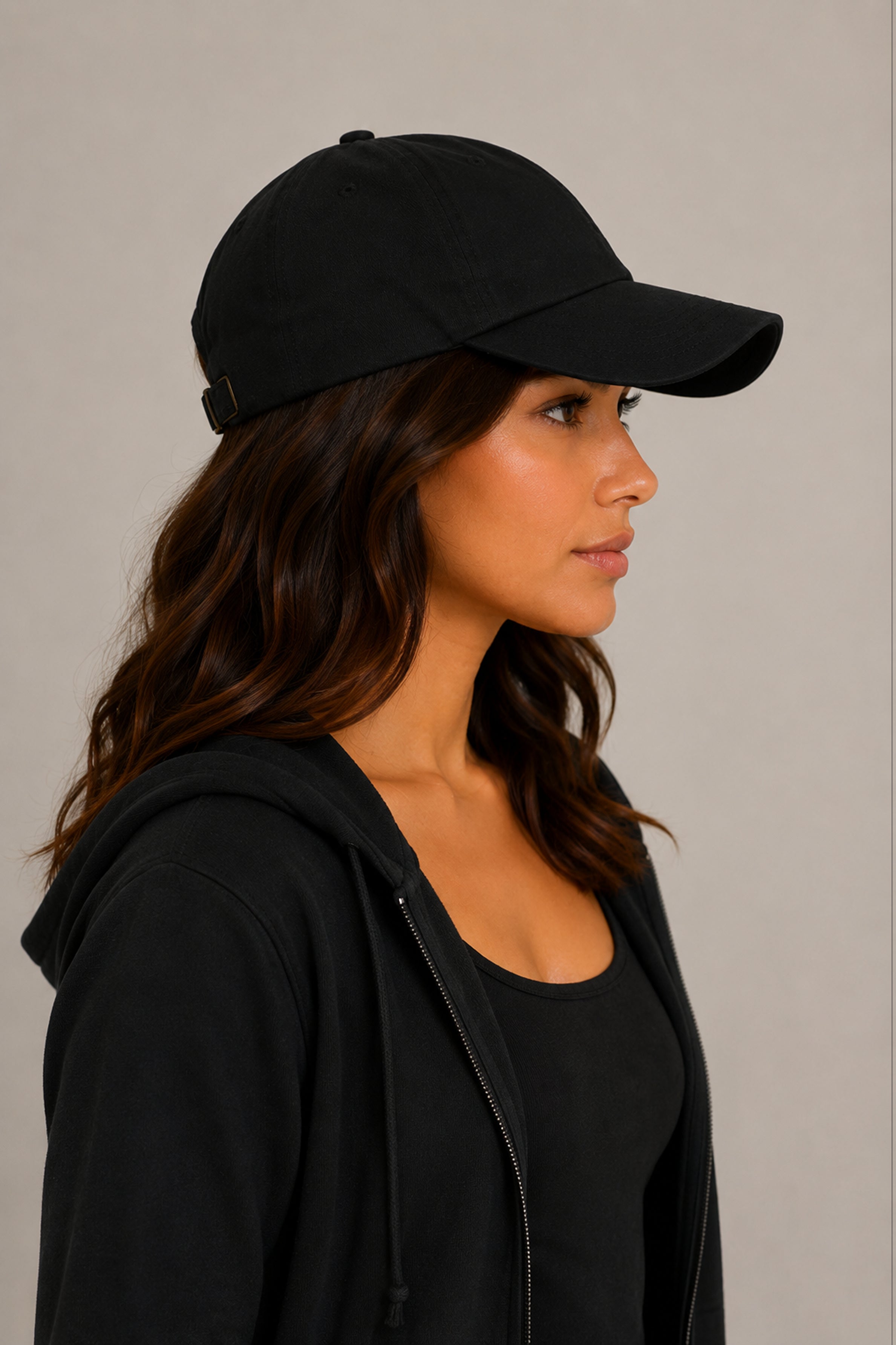 HUSTLE Unisex Black Cap