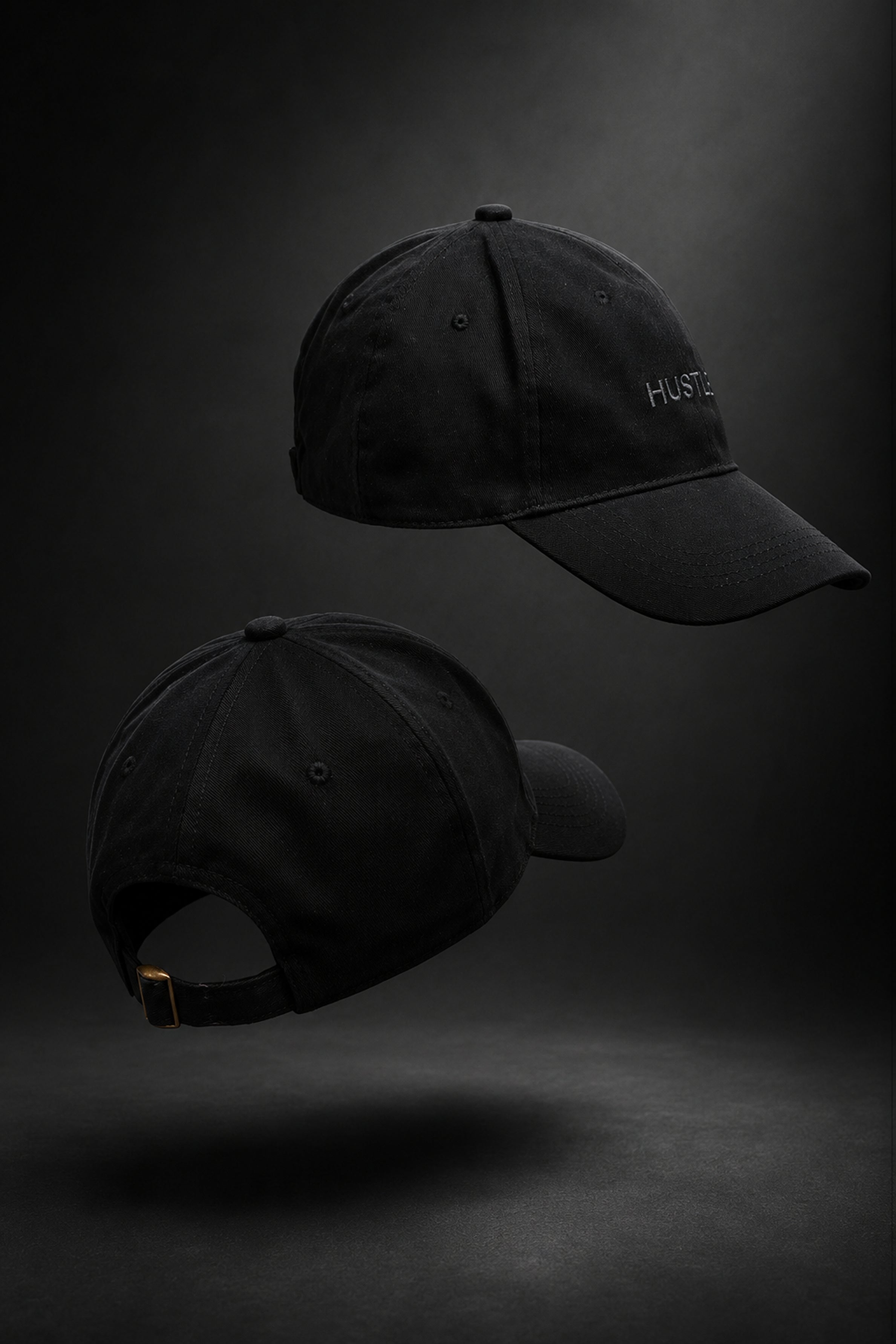 HUSTLE Unisex Black Cap