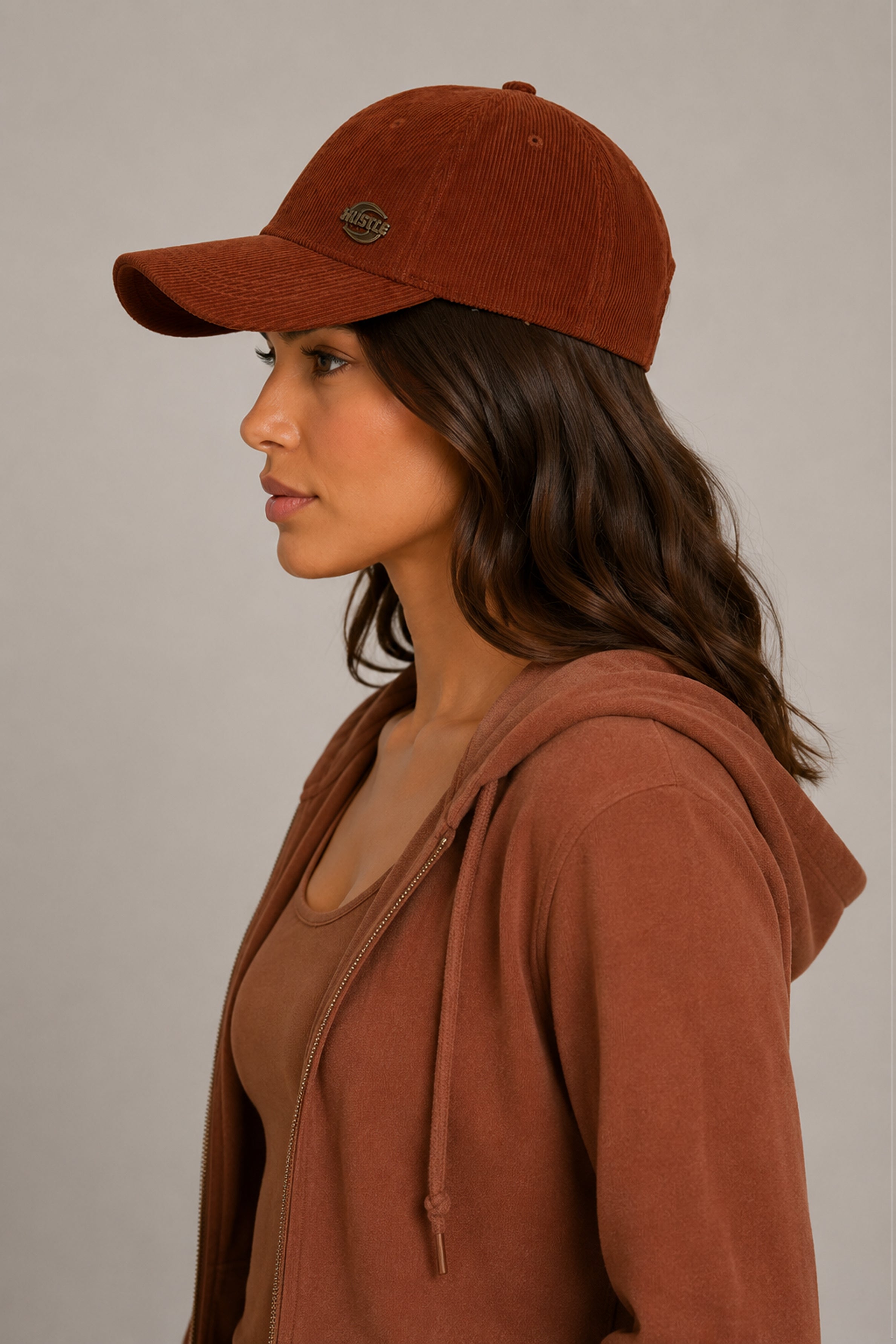 HUSTLE Unisex Brown Cap