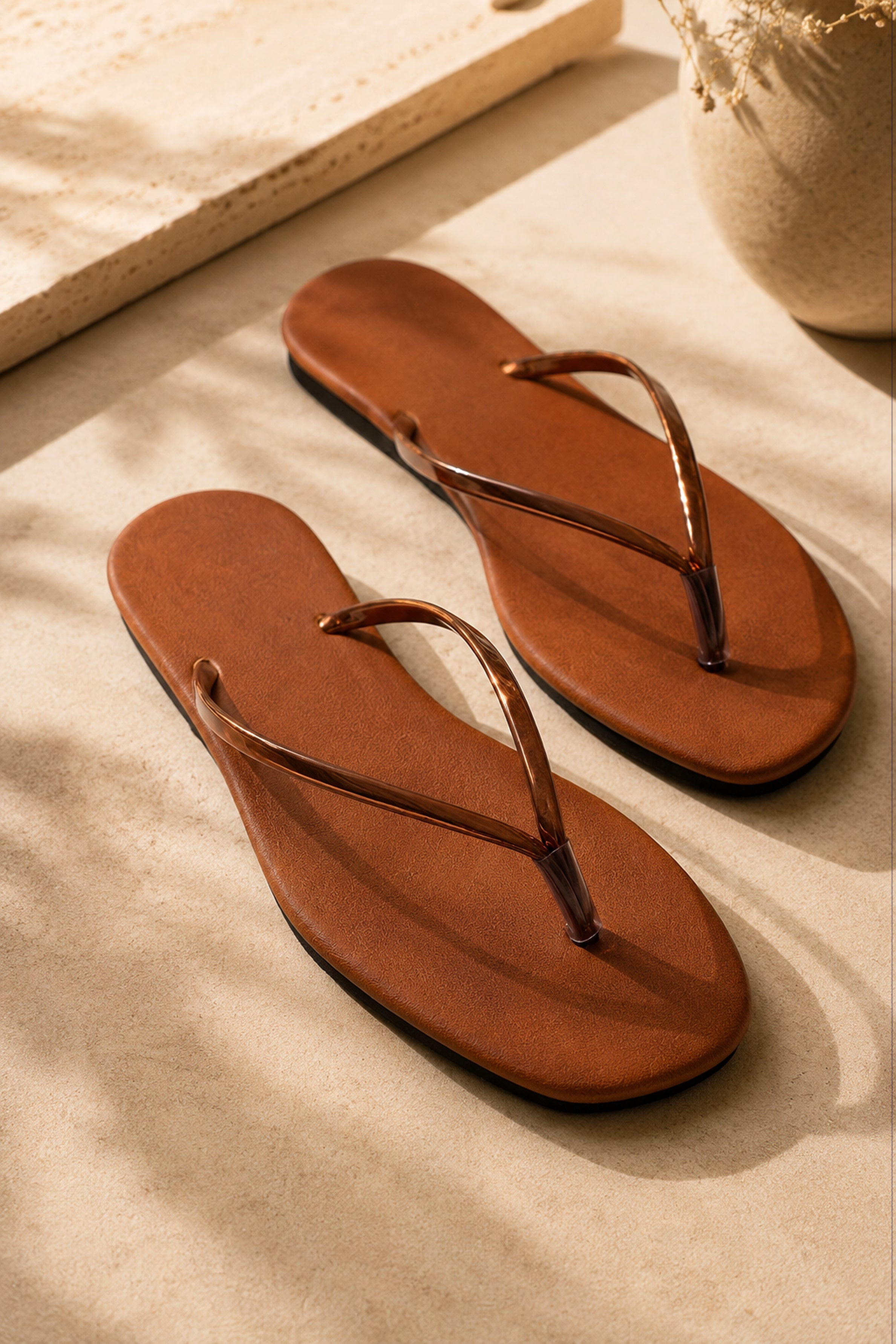 Women's Plain Sandals - Copper