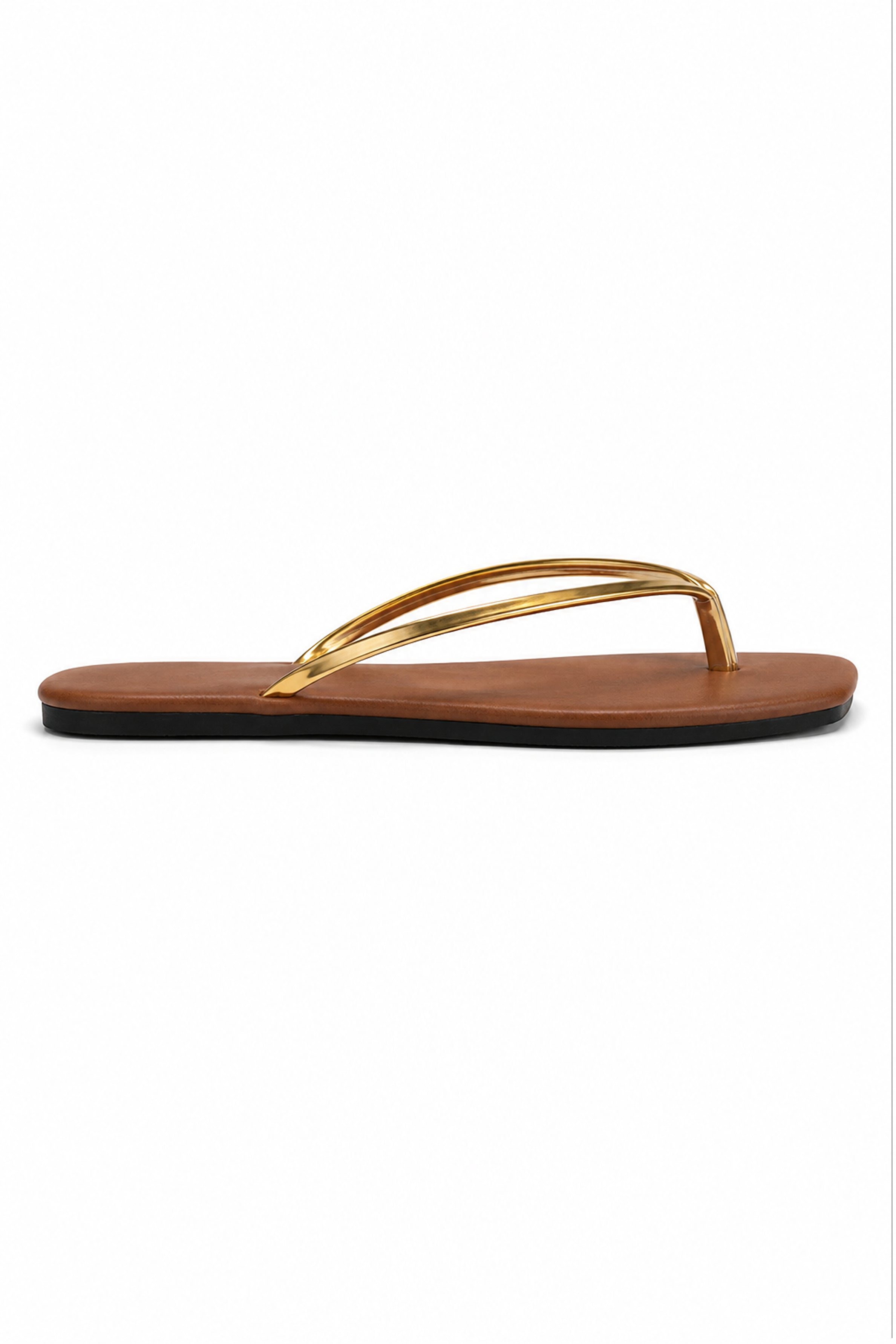 Women's Plain Sandals - Gold