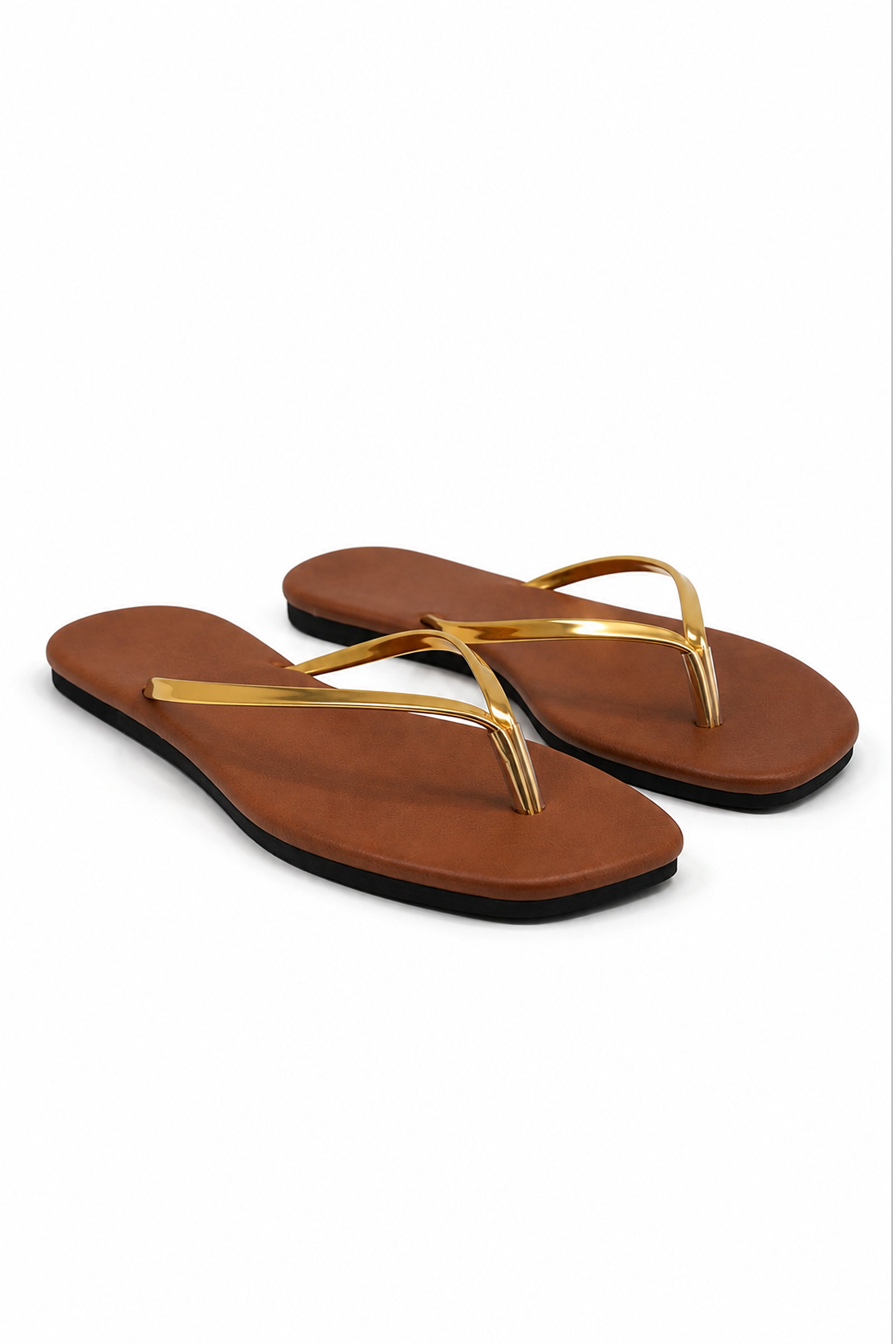 Women's Plain Sandals - Gold