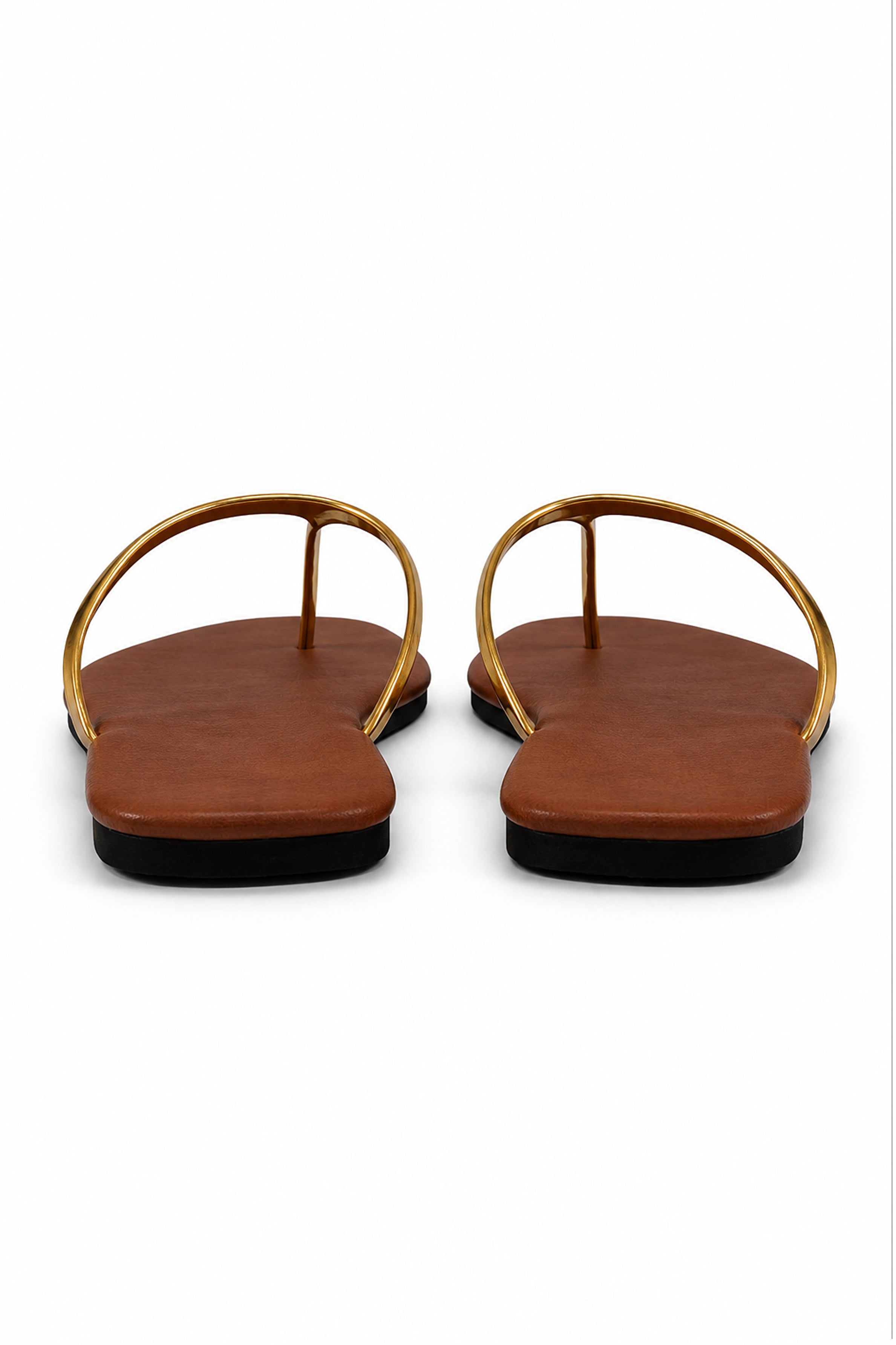 Women's Plain Sandals - Gold