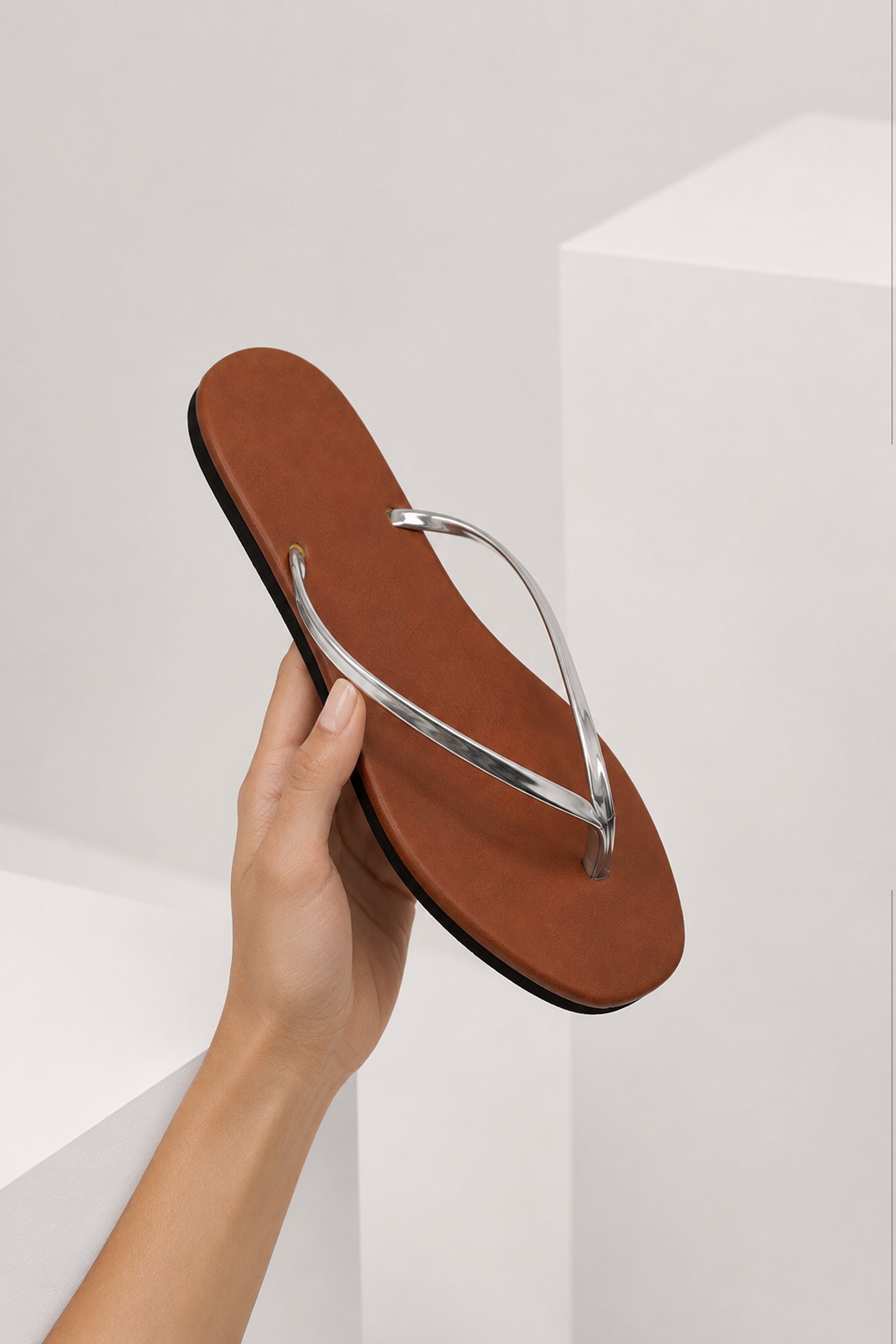 Women's Plain Sandals -Silver
