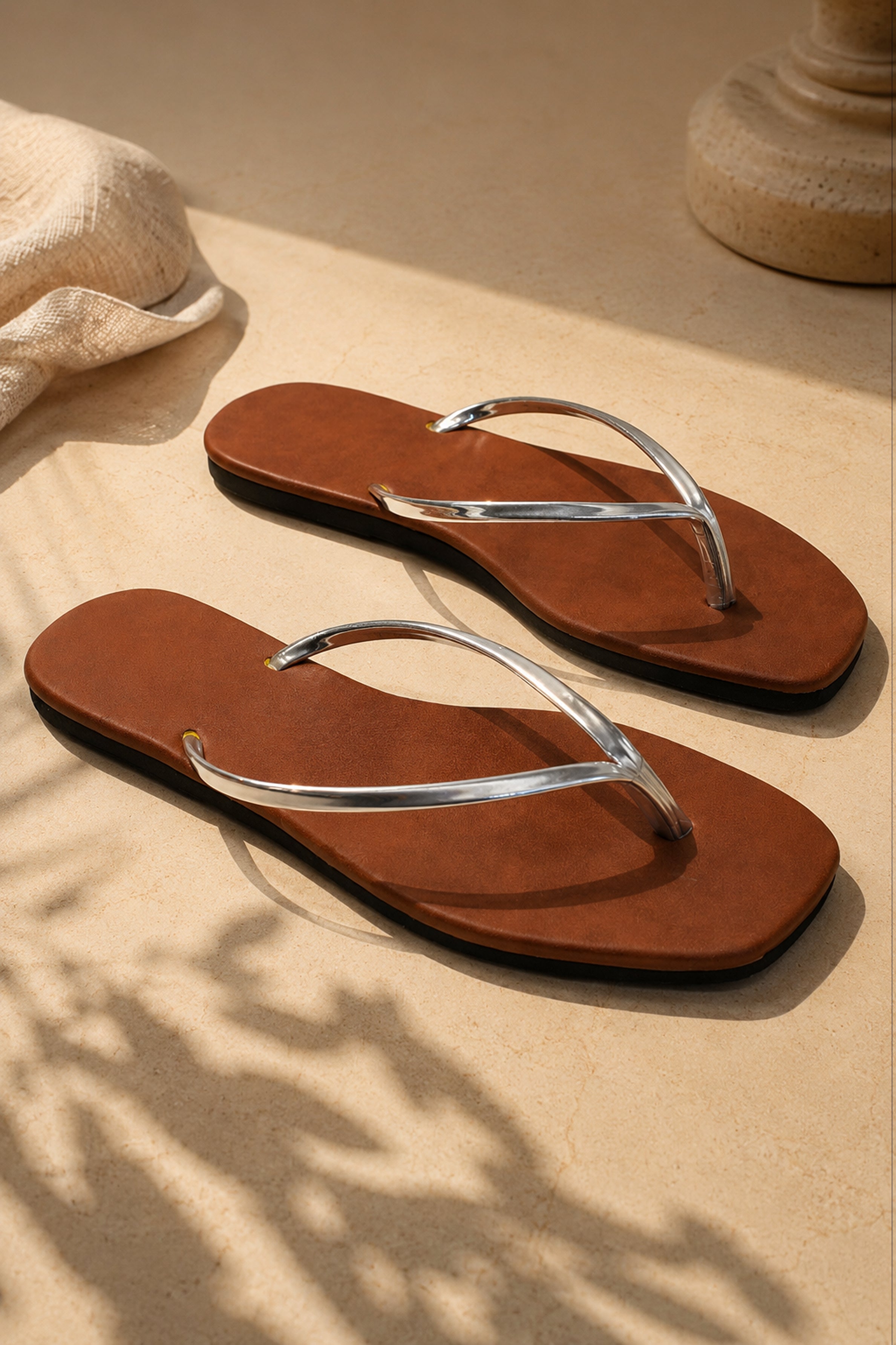 Women's Plain Sandals -Silver