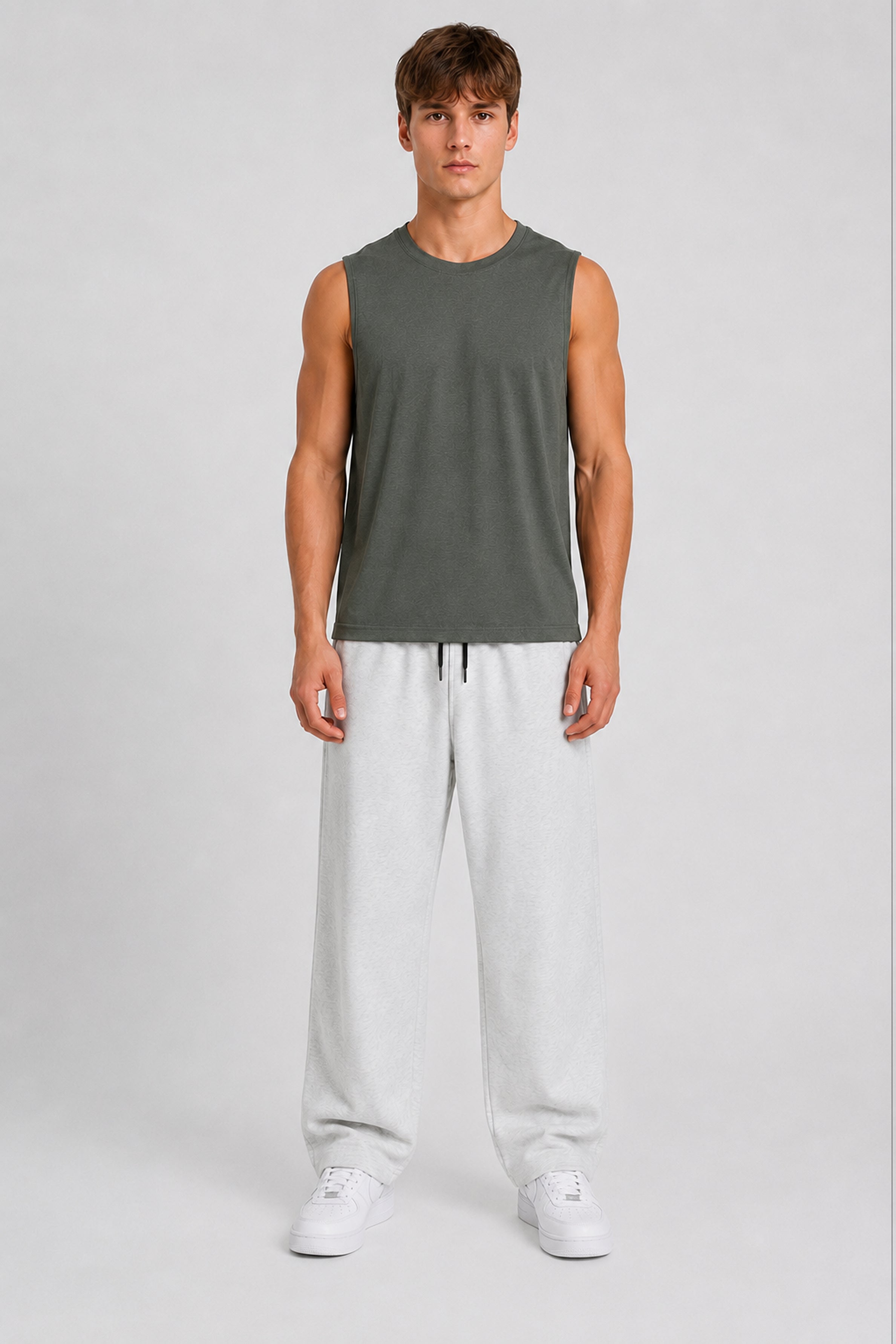 STRIDE Men’s Skinny-Fit Sports Top - Dark Green