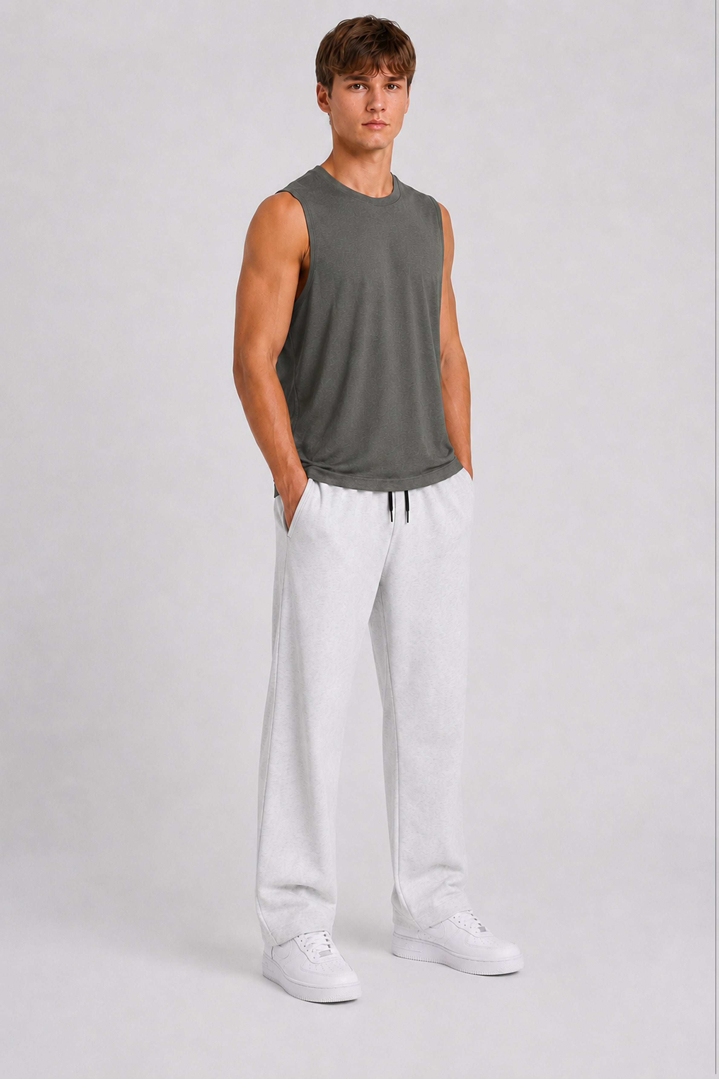 STRIDE Men’s Skinny-Fit Sports Top - Dark Green