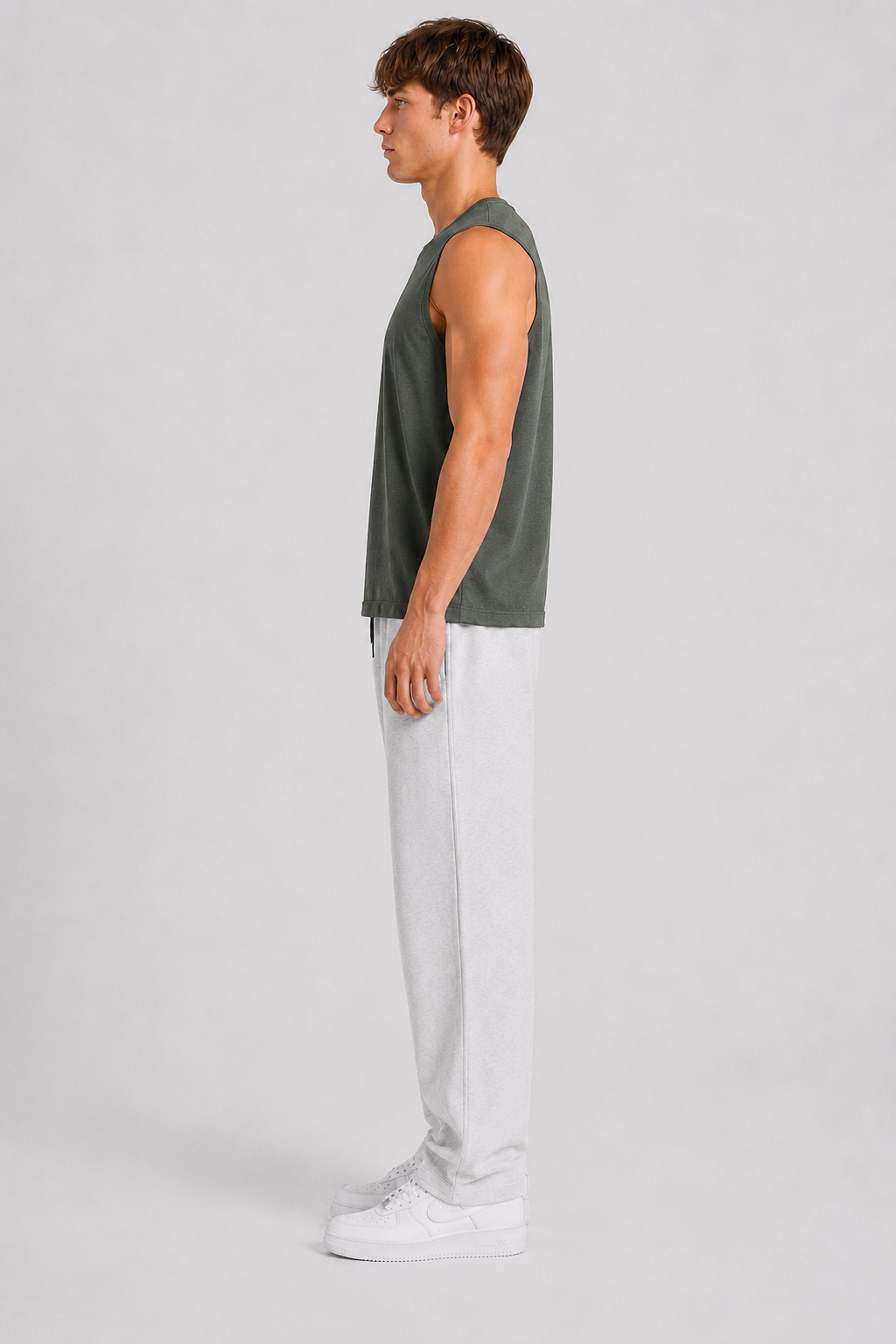 STRIDE Men’s Skinny-Fit Sports Top - Dark Green