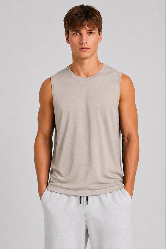 STRIDE Men’s Skinny-Fit Sports Top - Brown