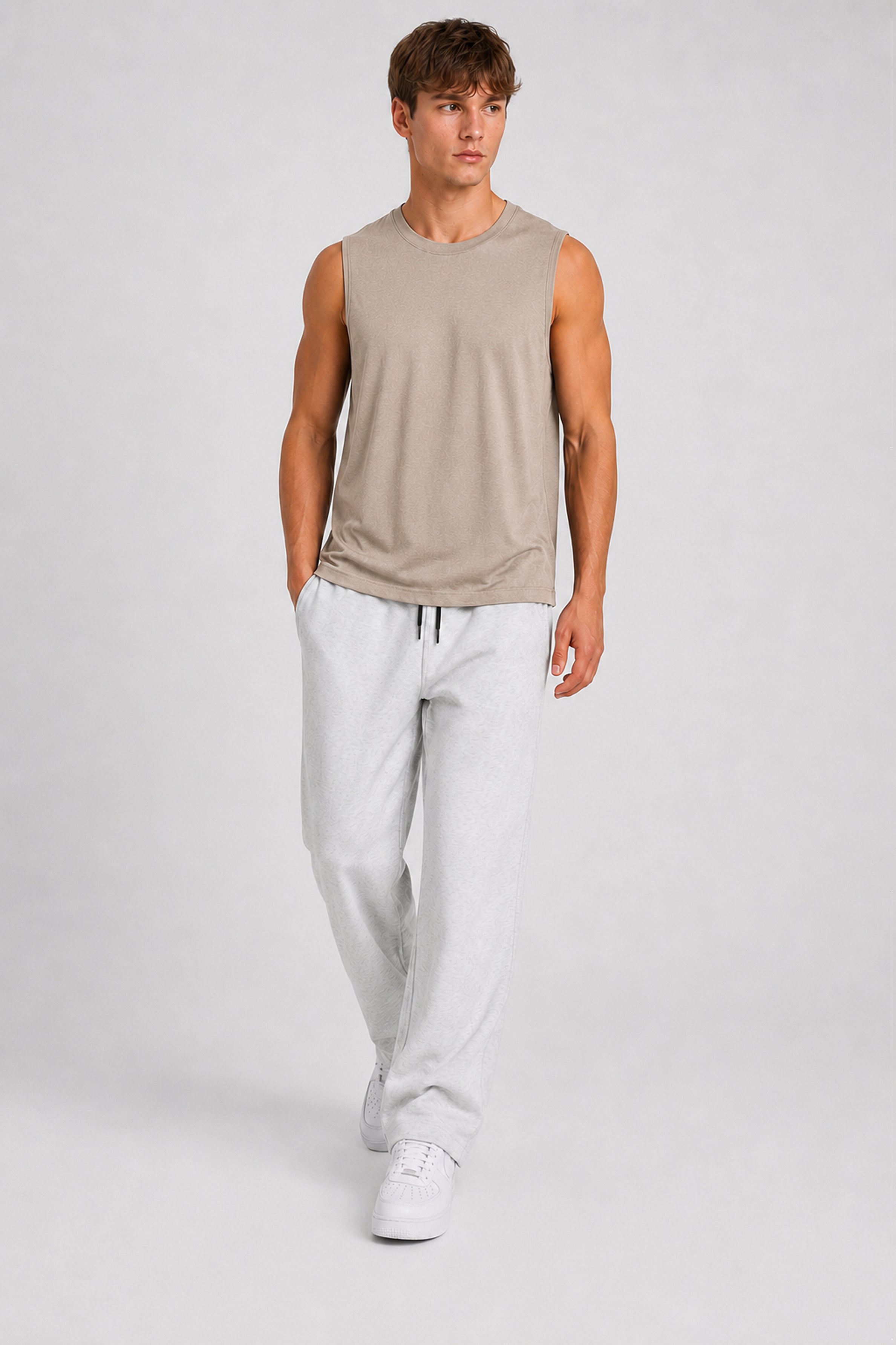 STRIDE Men’s Skinny-Fit Sports Top - Brown