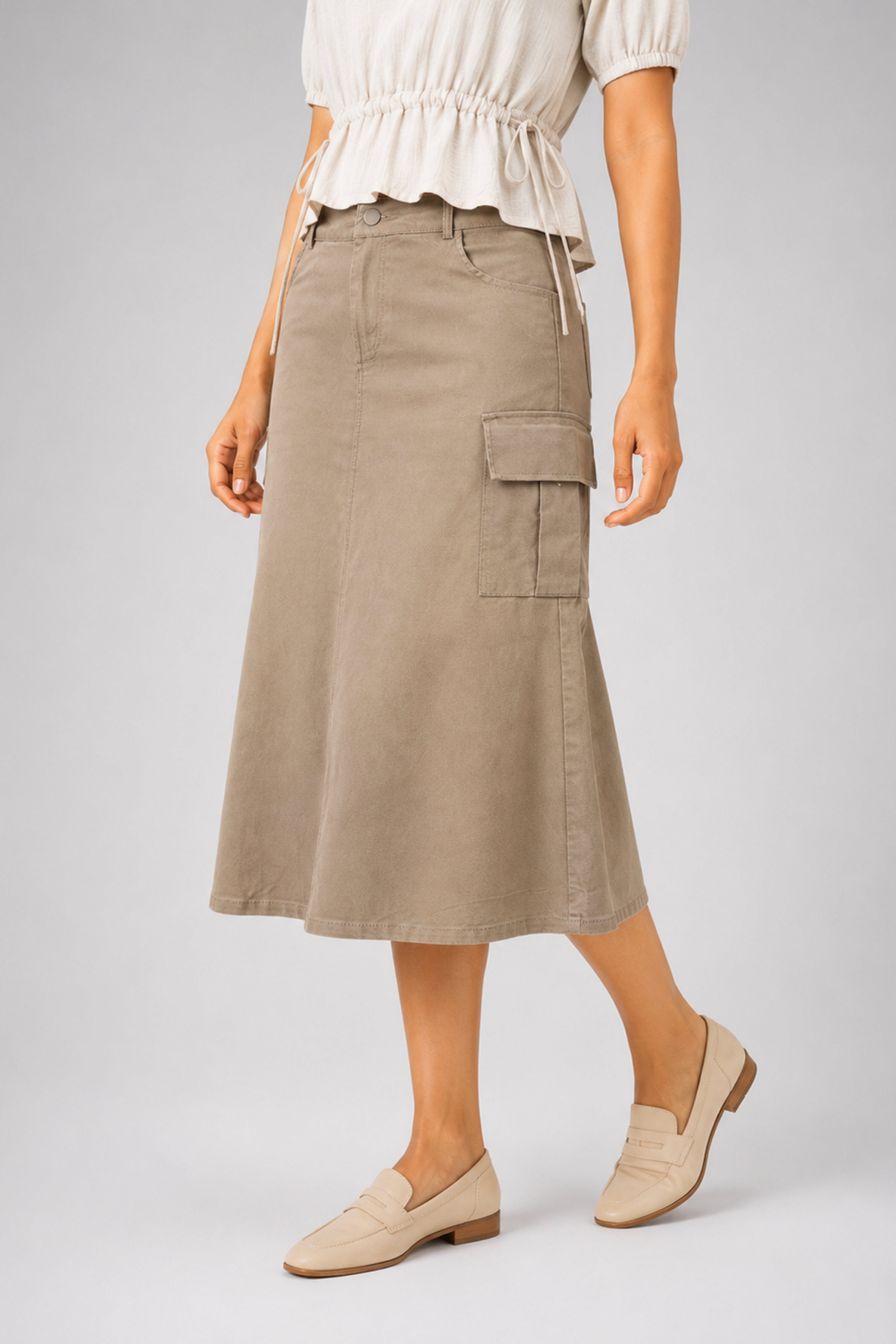 MODANO Casual Skirt - L/ Khaki