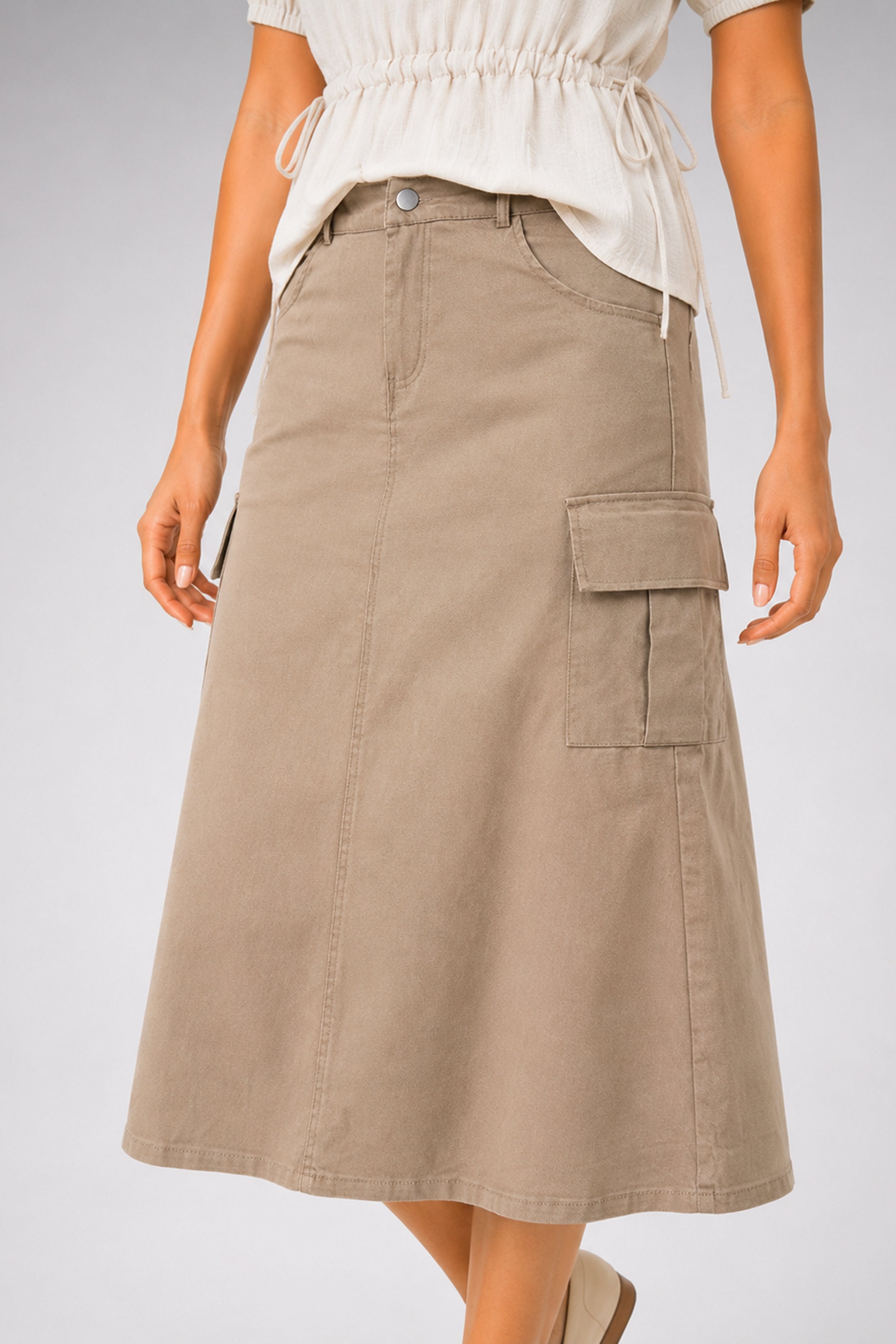 MODANO Casual Skirt - L/ Khaki