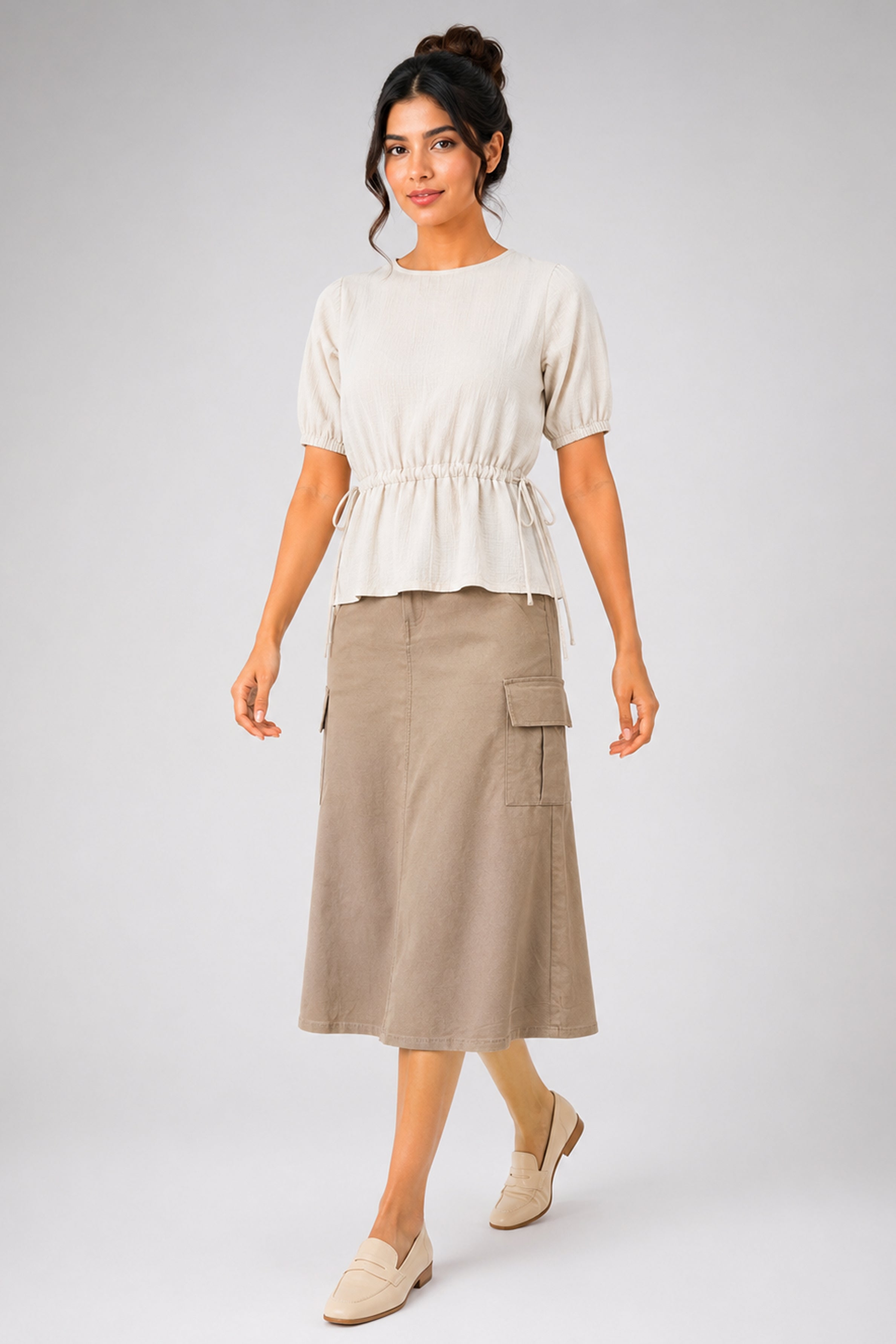 MODANO Casual Skirt - L/ Khaki