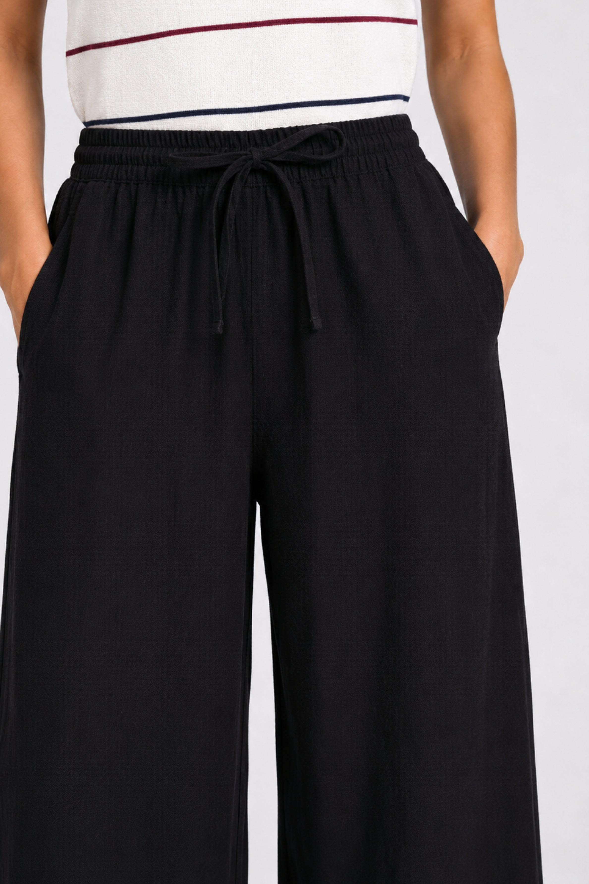 MODANO Casual Wide-Leg Pant - Black