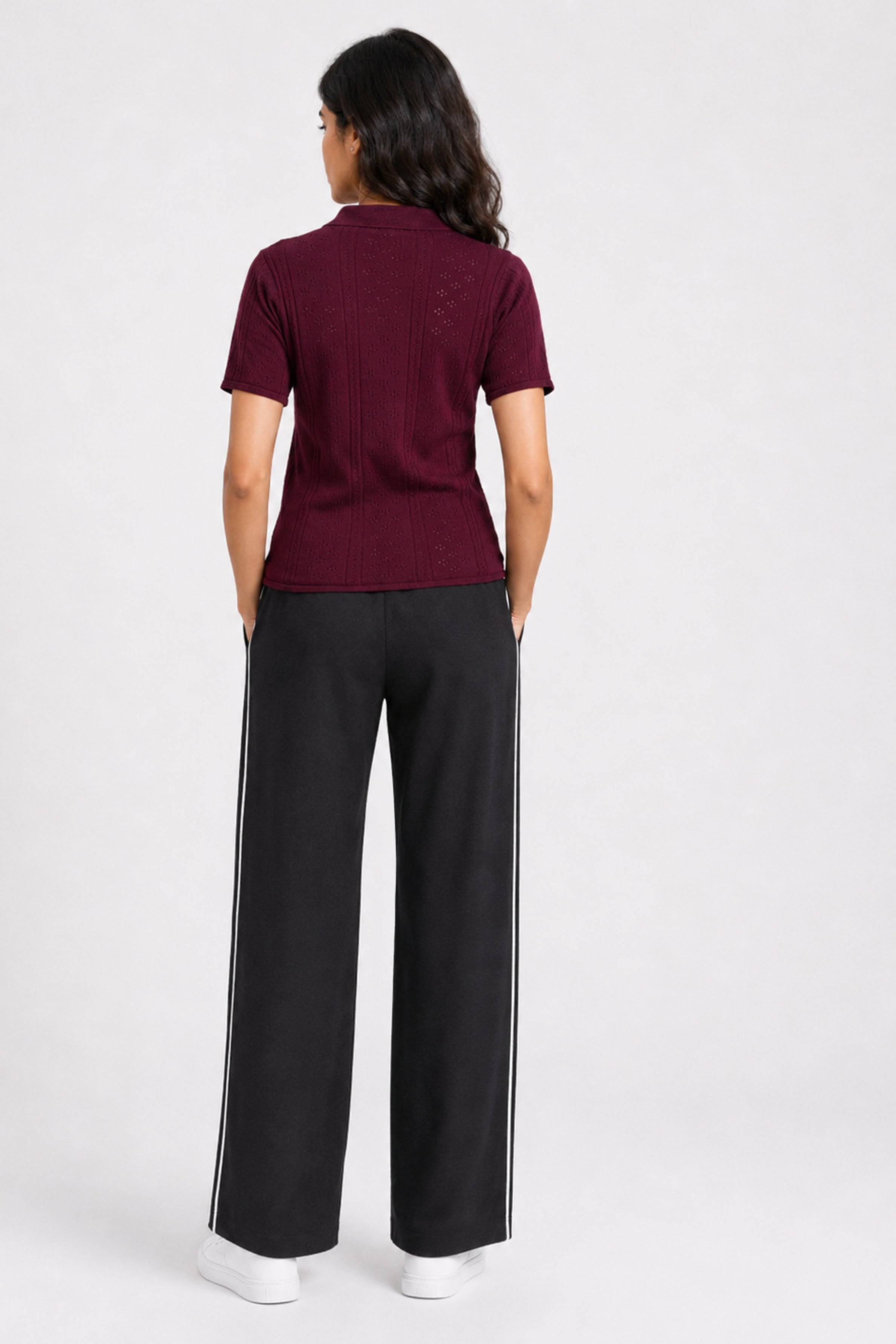 MODANO Women's Short Sleeve Polo Tees - Wine