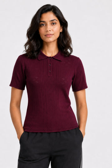 MODANO Women's Short Sleeve Tees - Wine