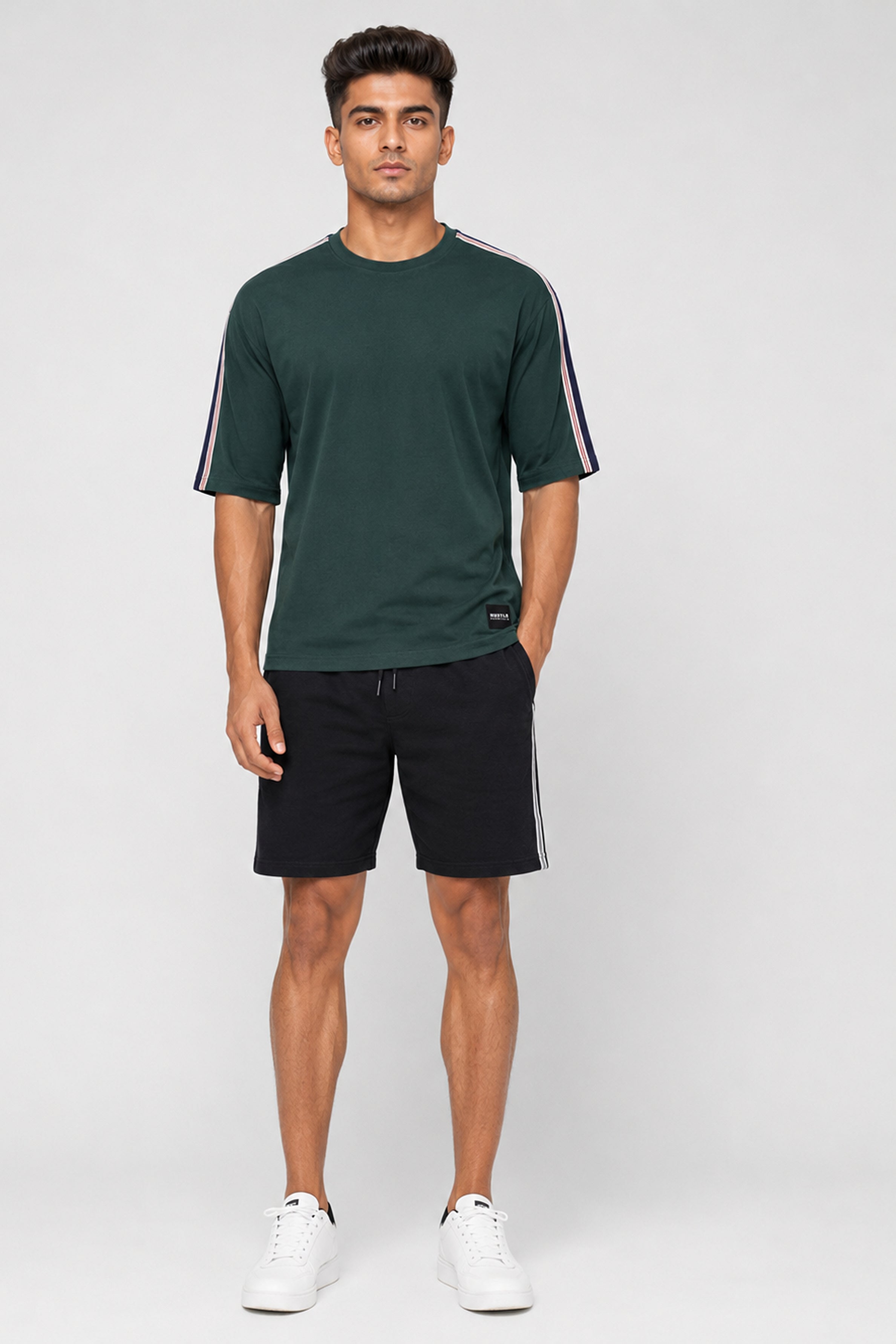 HUSTLE Men's Relax Fit T-Shirt - Dark Green