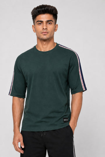 HUSTLE Men's Relax Fit T-Shirt - Dark Green