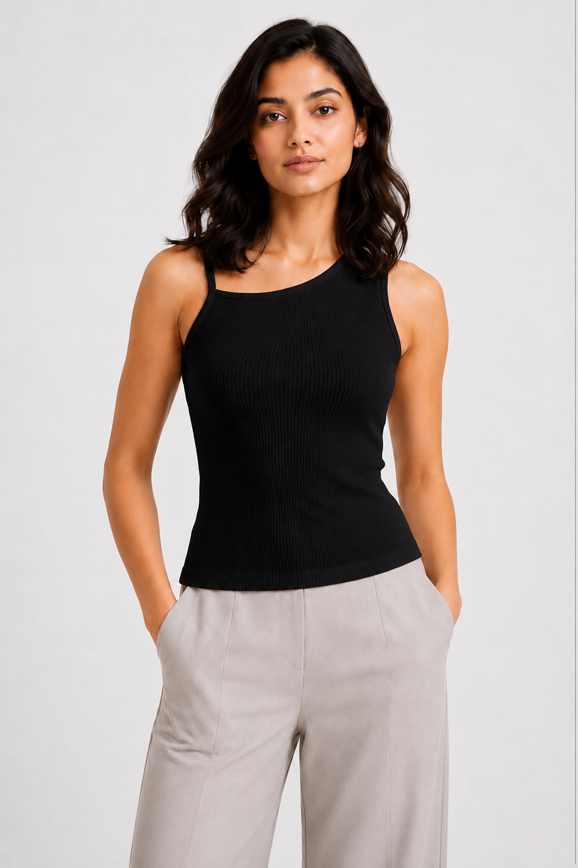MODANO Casual Sleeveless Top - Black