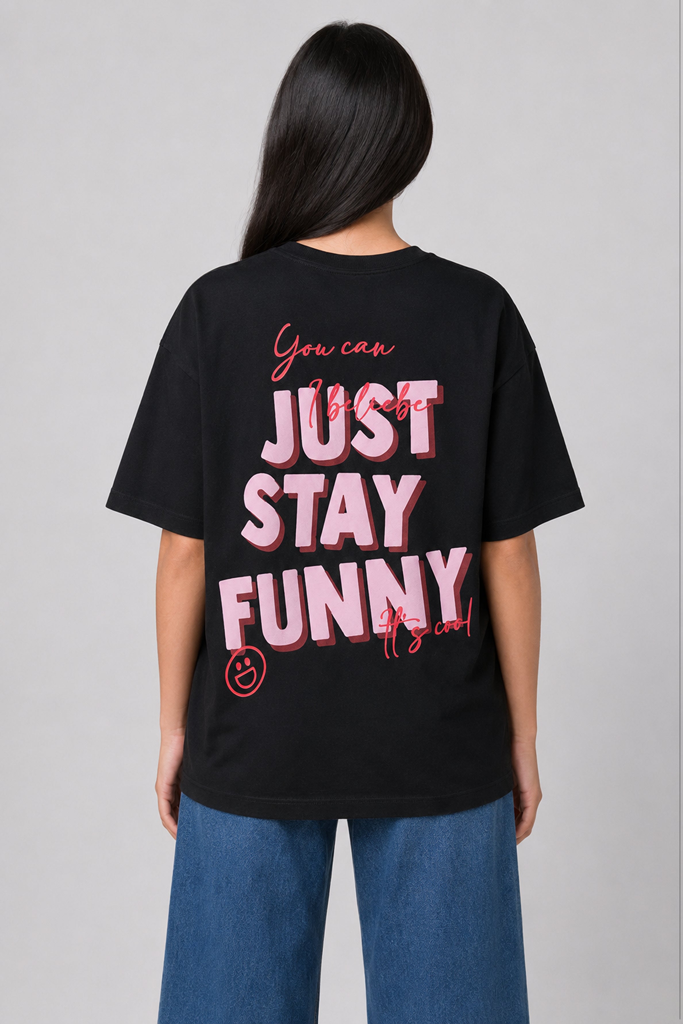 MISS MODANO Kids' Black Oversized Tee