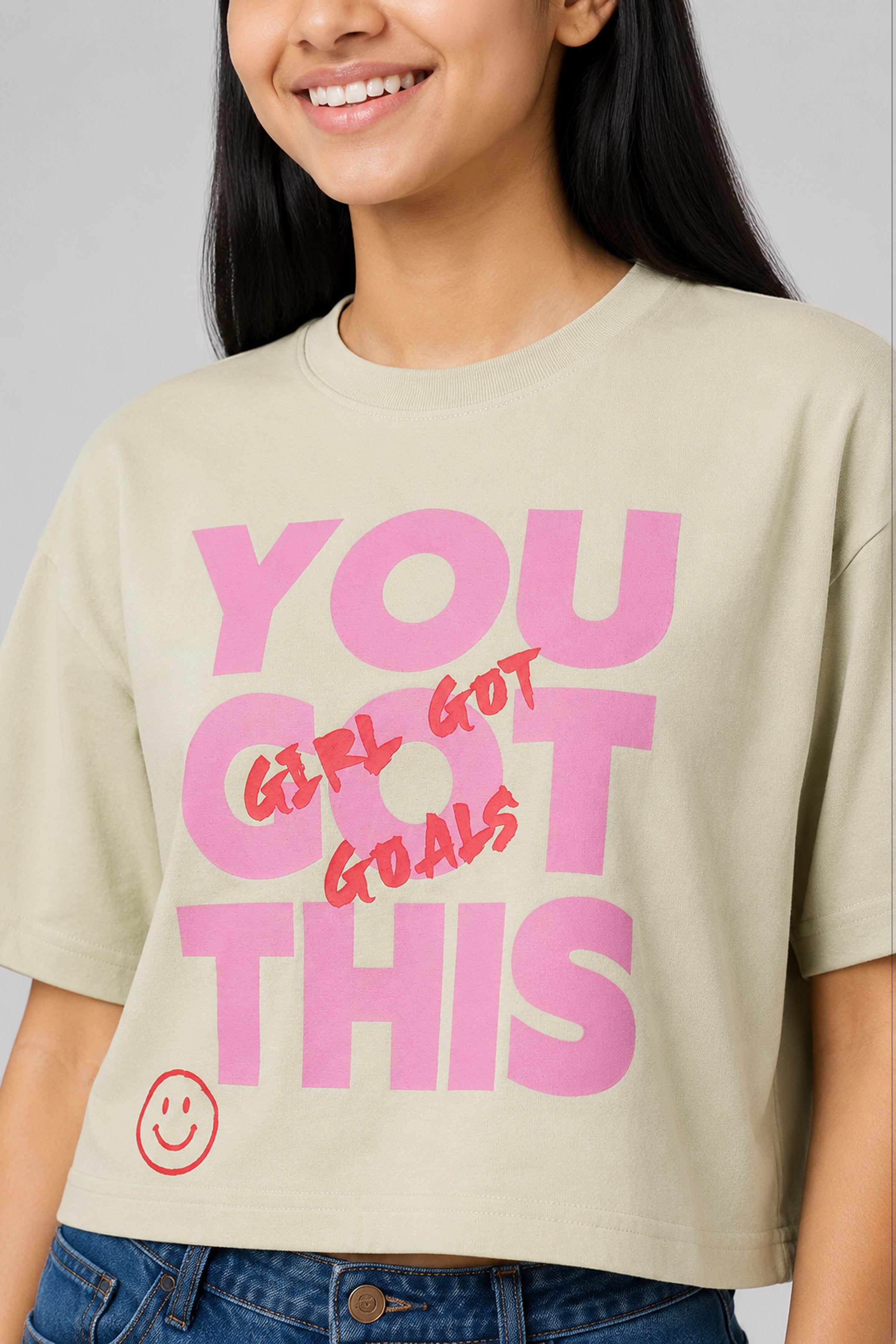 MISS MODANO Kid's Crew Neck Oversized Tees - Green