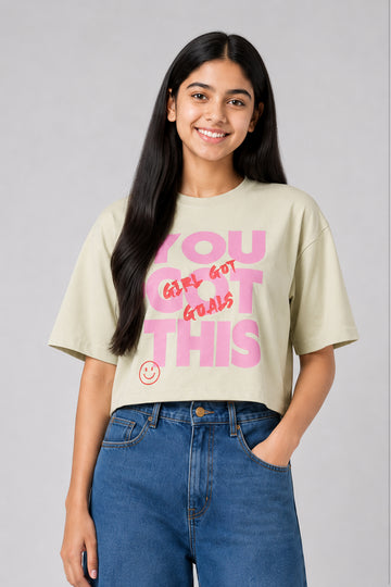MISS MODANO Kid's Crew Neck Oversized Tees - Green