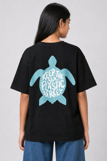 MISS MODANO Kid's Crew Neck Oversized Tees - Black