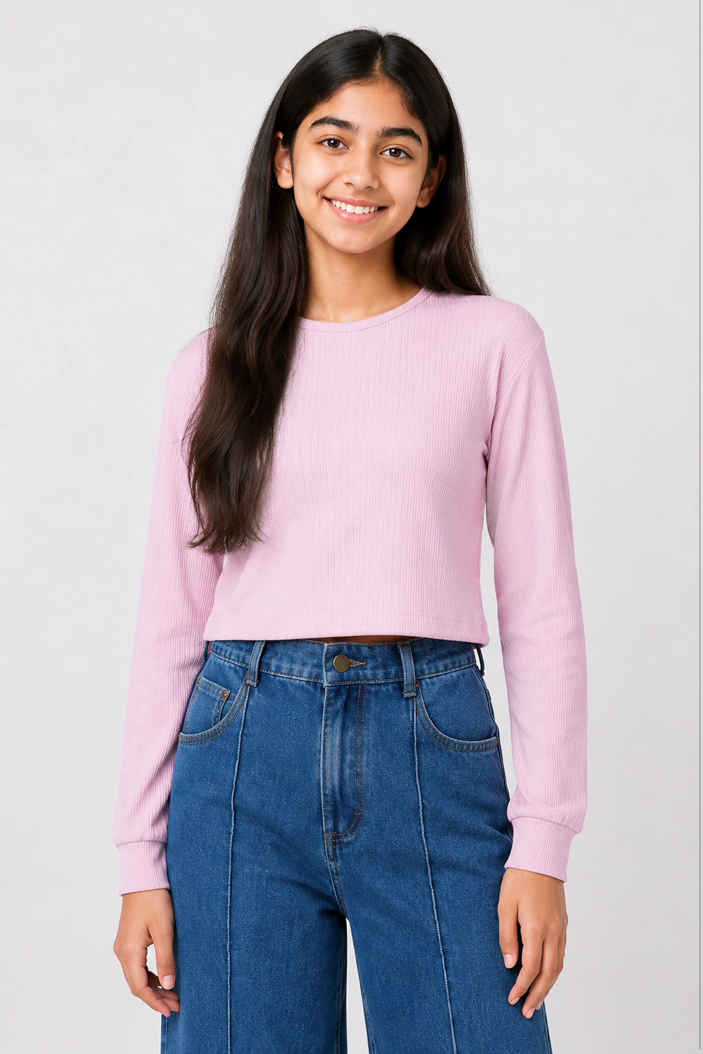 MISS MODANO Kid's Crew Neck Tees - Pink