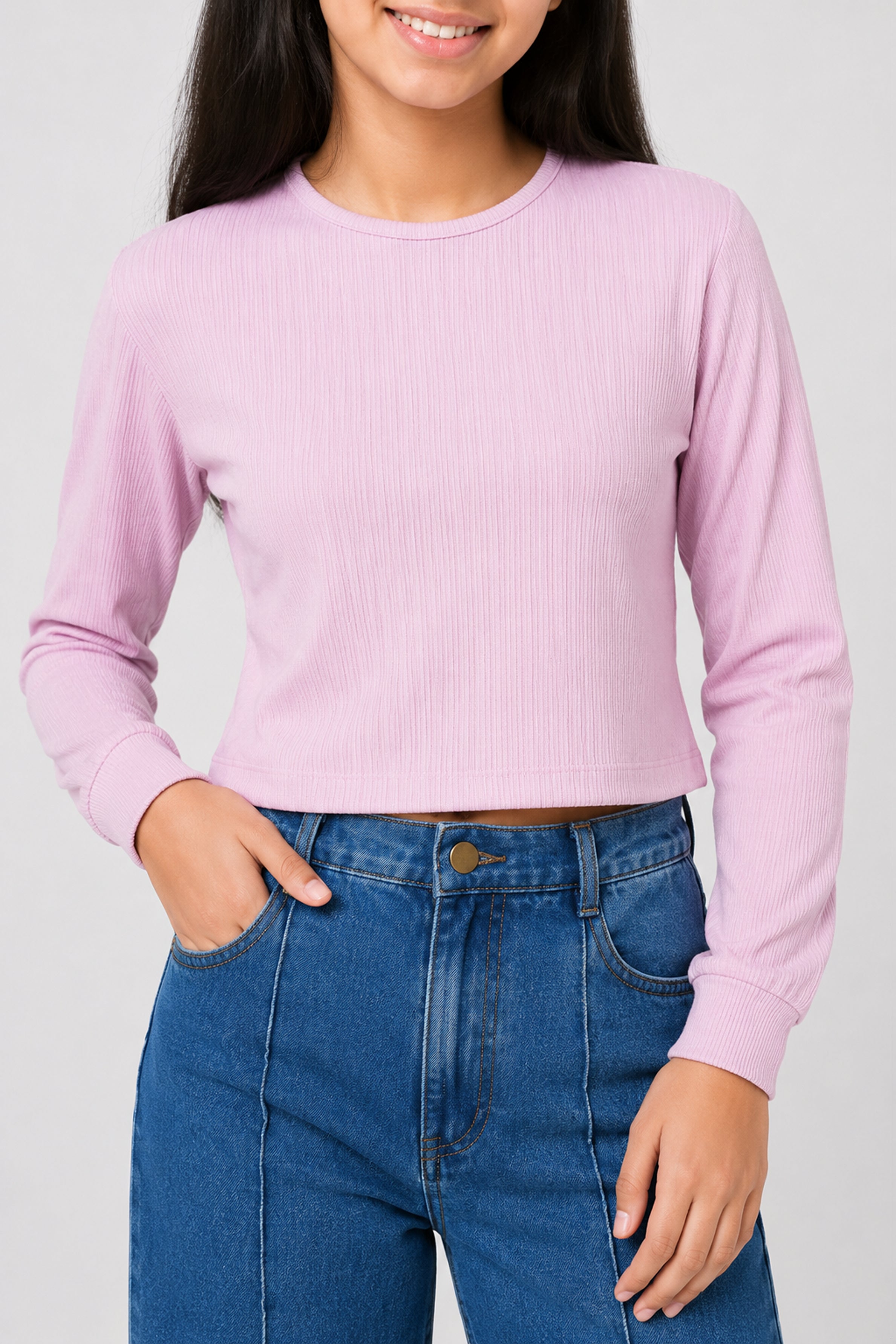 MISS MODANO Kid's Crew Neck Tees - Pink