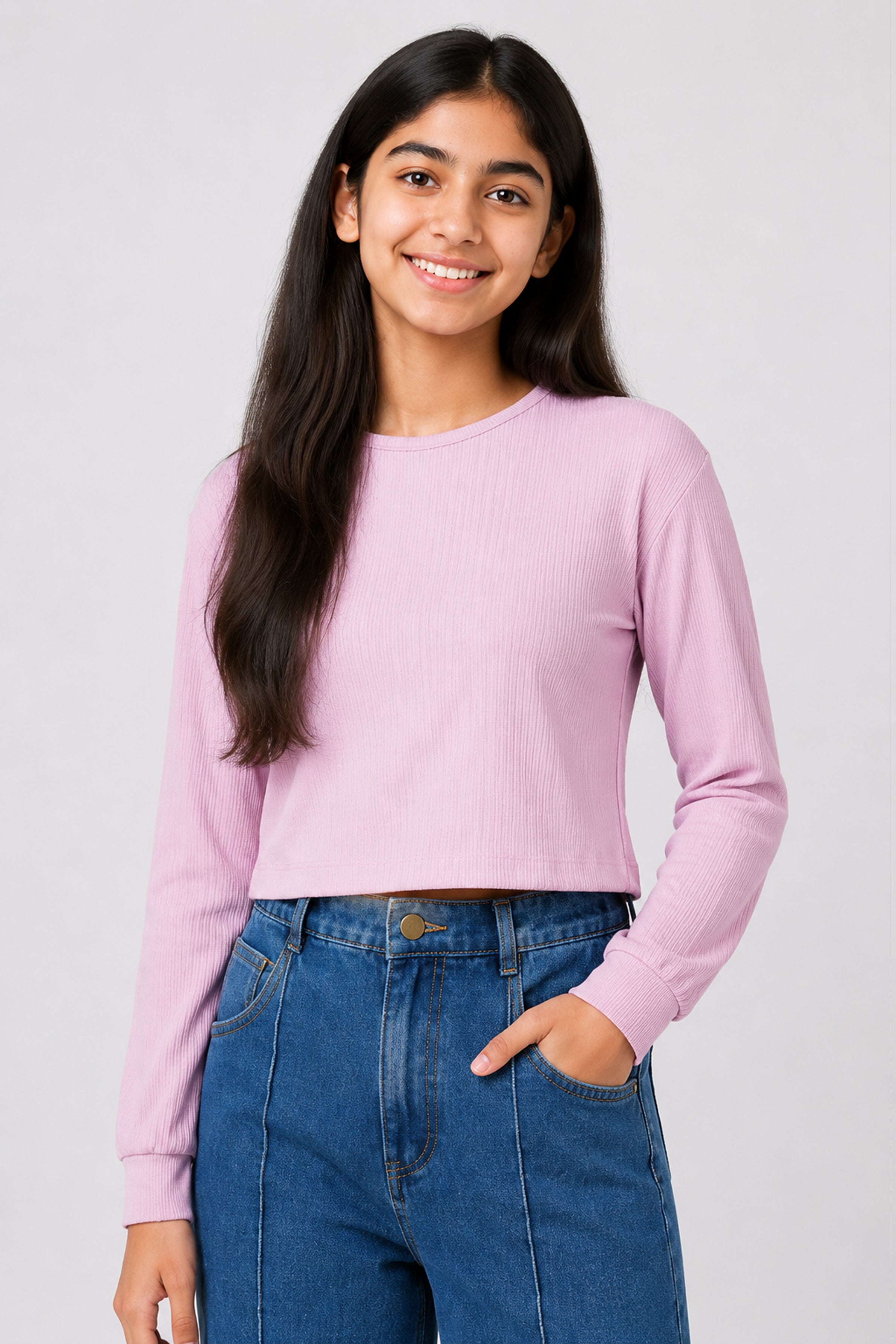 MISS MODANO Kid's Crew Neck Tees - Pink