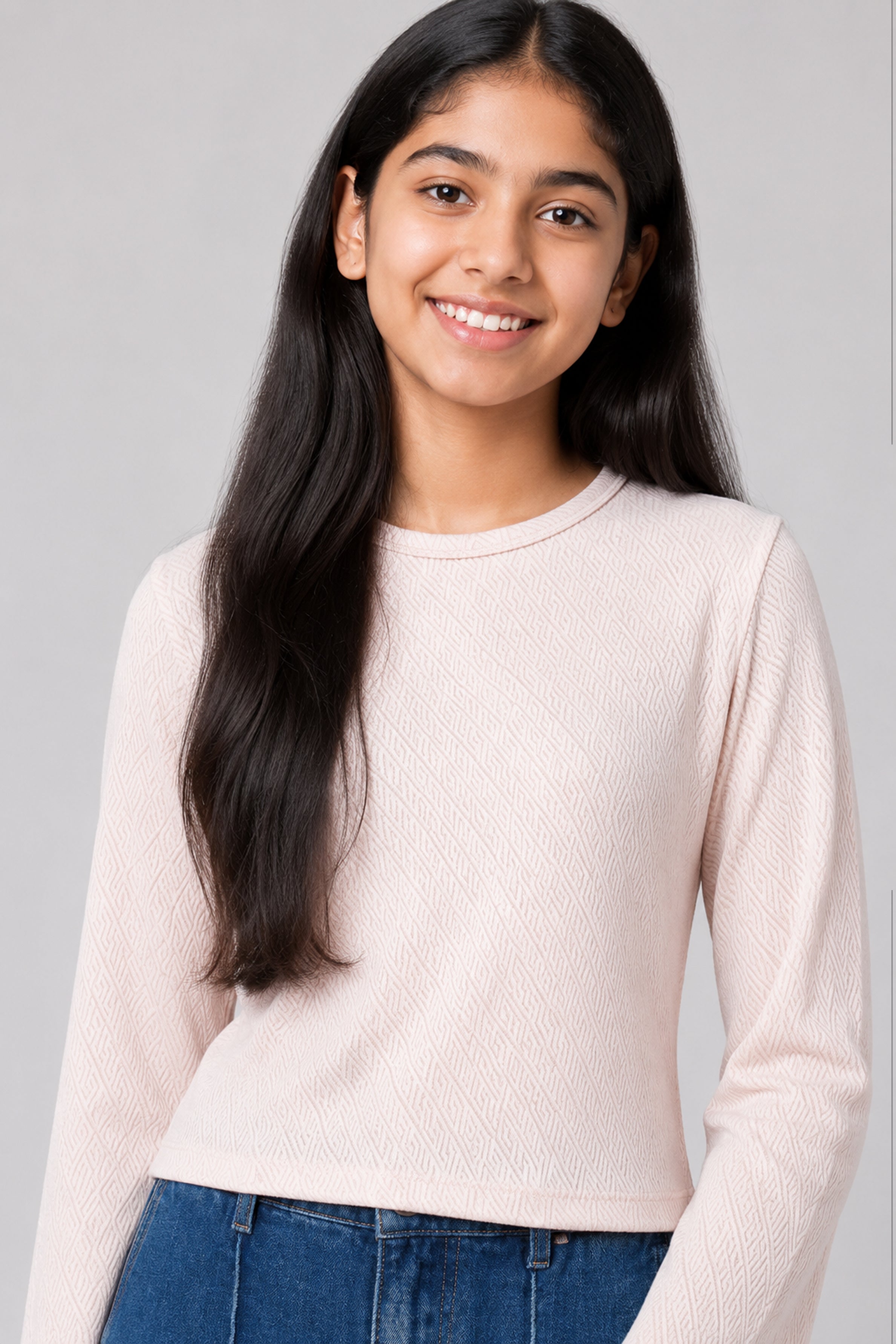 MISS MODANO Kids' Cream Crew Neck T-Shirt