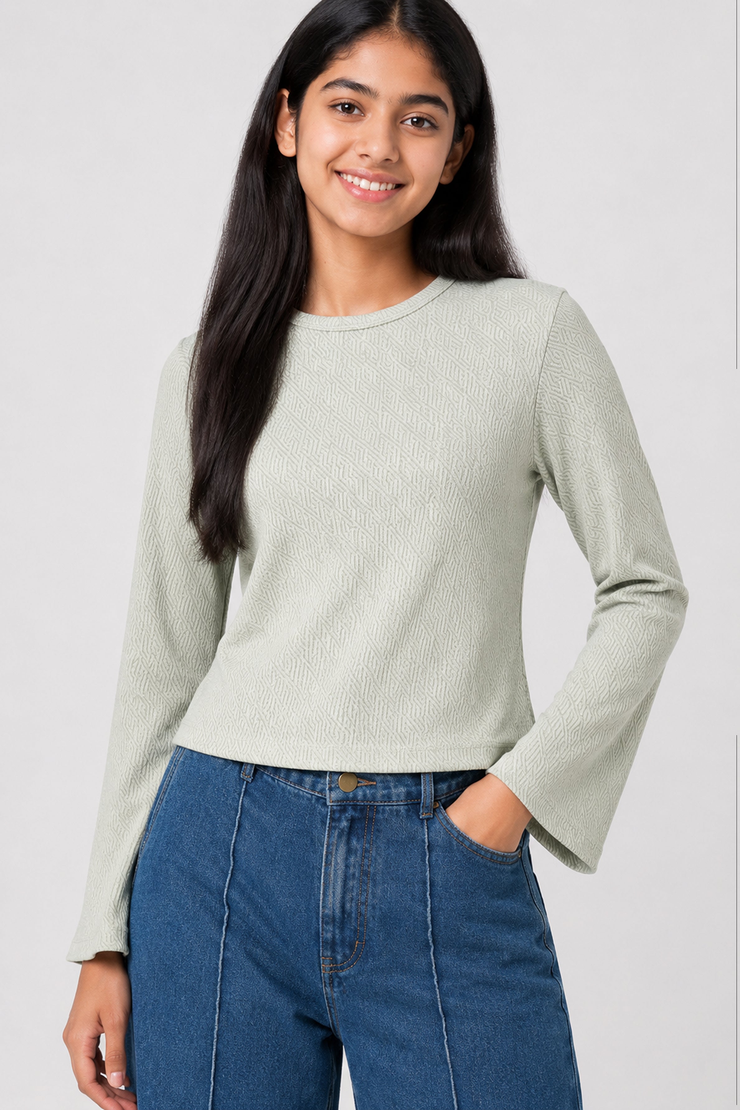 MISS MODANO Kids' Green Crew Neck T-Shirt
