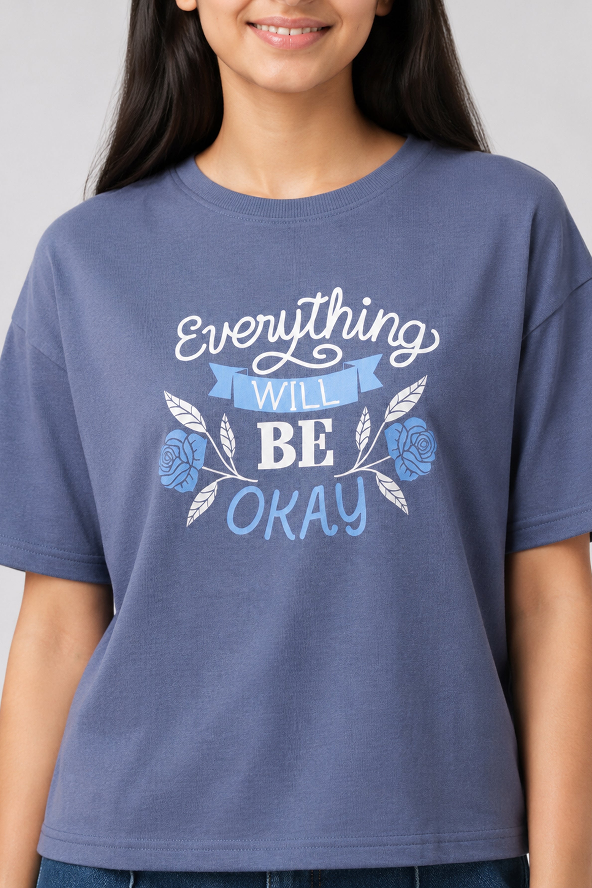 MISS MODANO Kids' Blue Oversized Tee