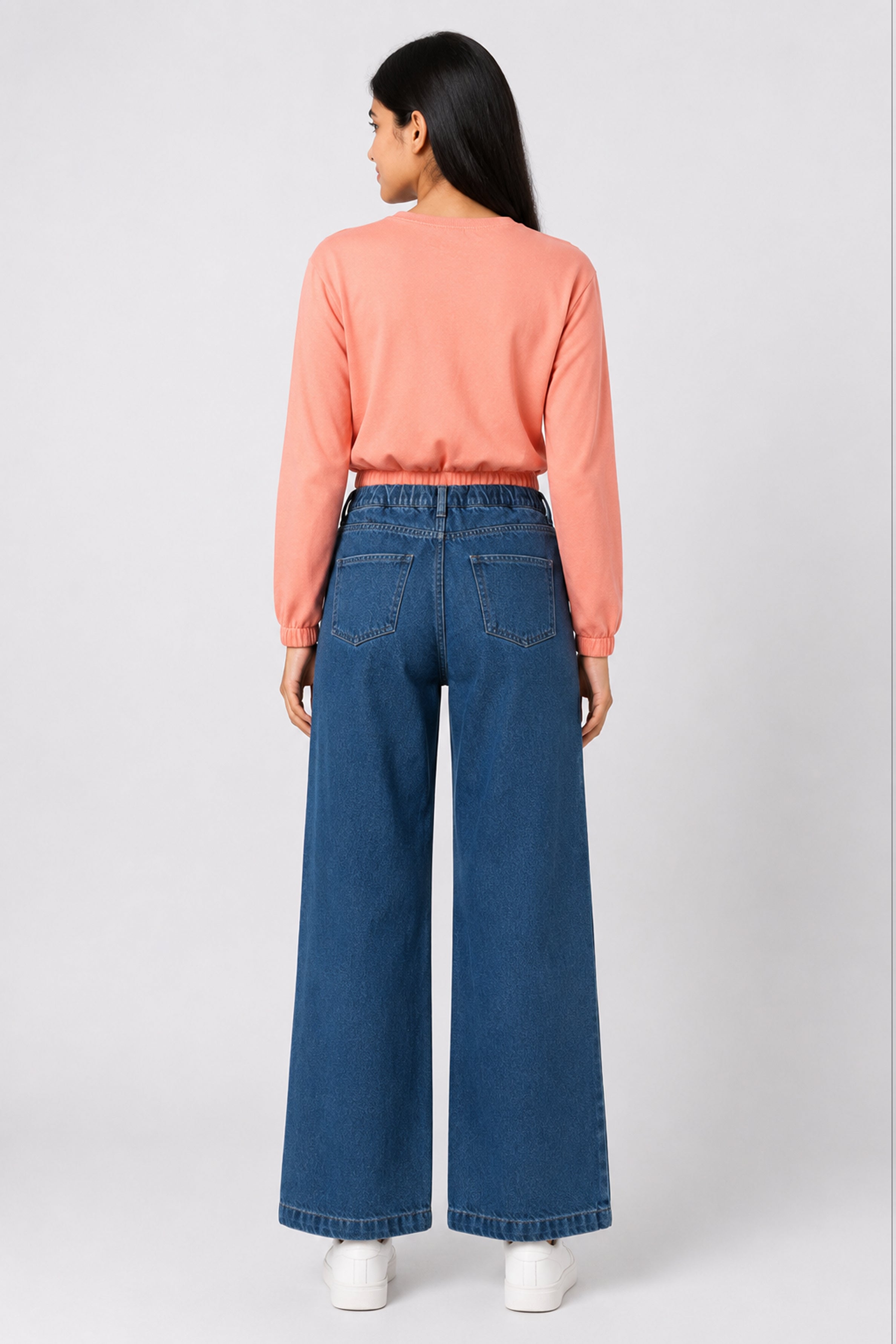 MISS MODANO Kid's Crew Neck Oversized Tees - Peach