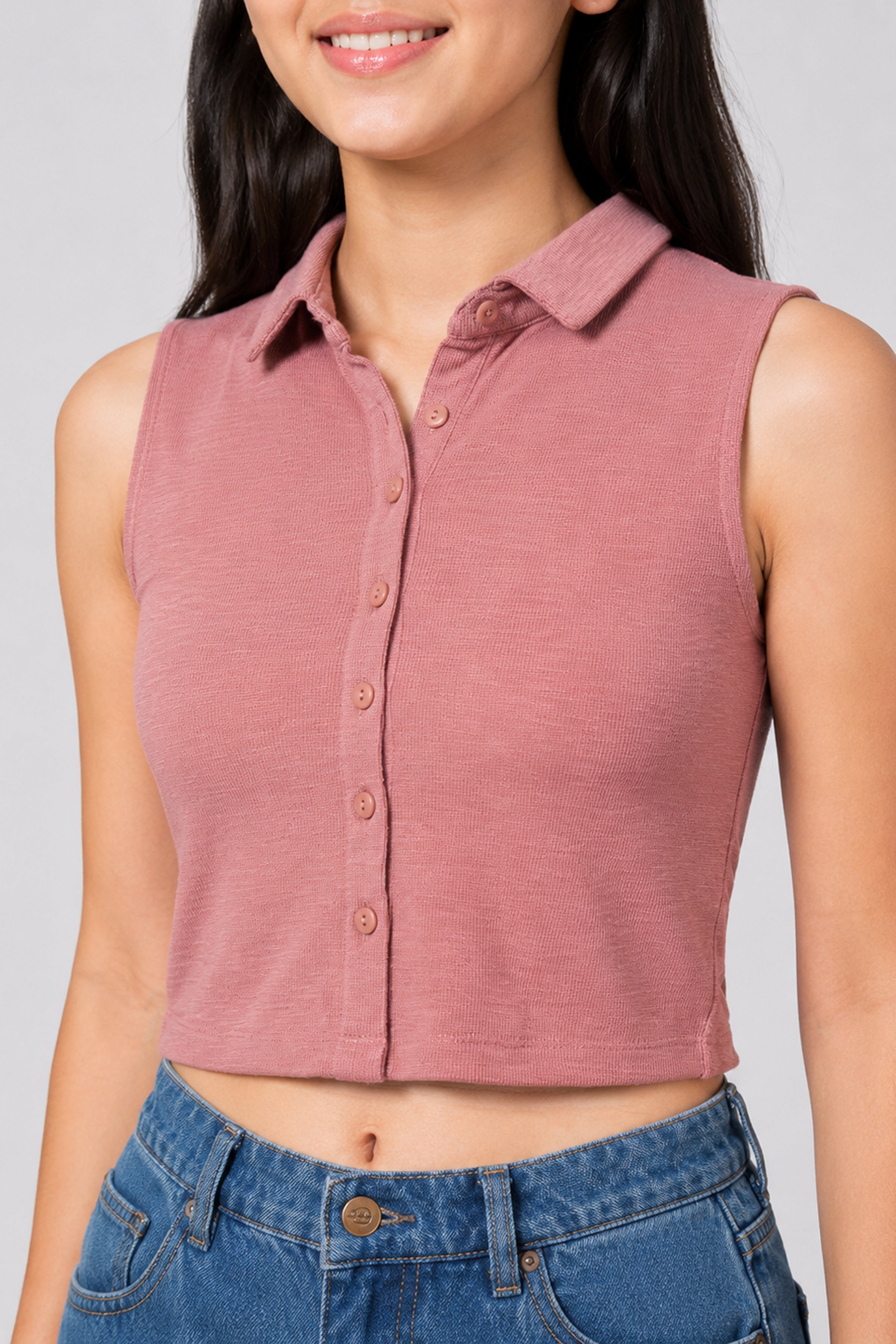 MISS MODANO Kids' Peach Loose-Fit Polo T-Shirt