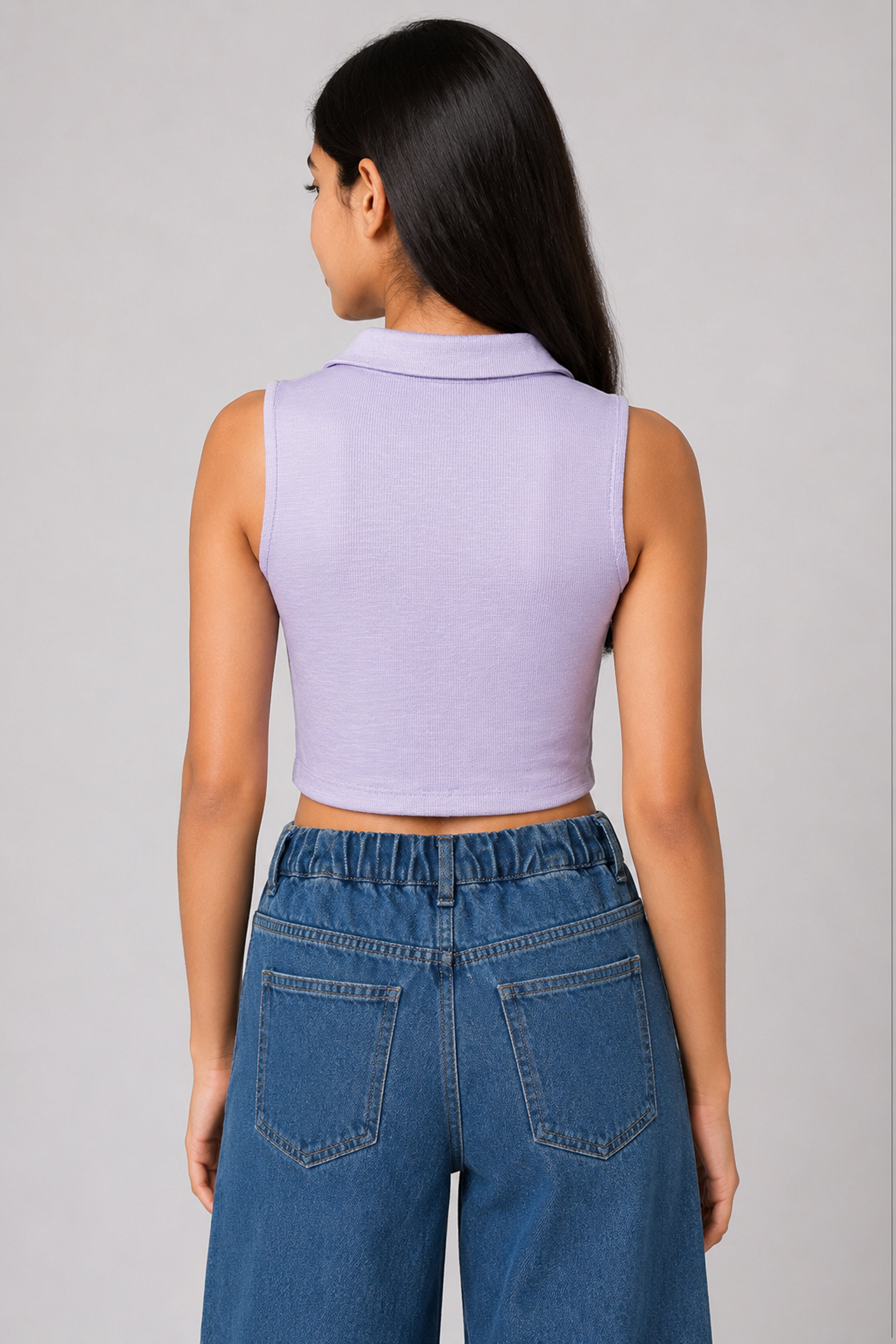 MISS MODANO Kids' Purple Loose-Fit Polo T-Shirt